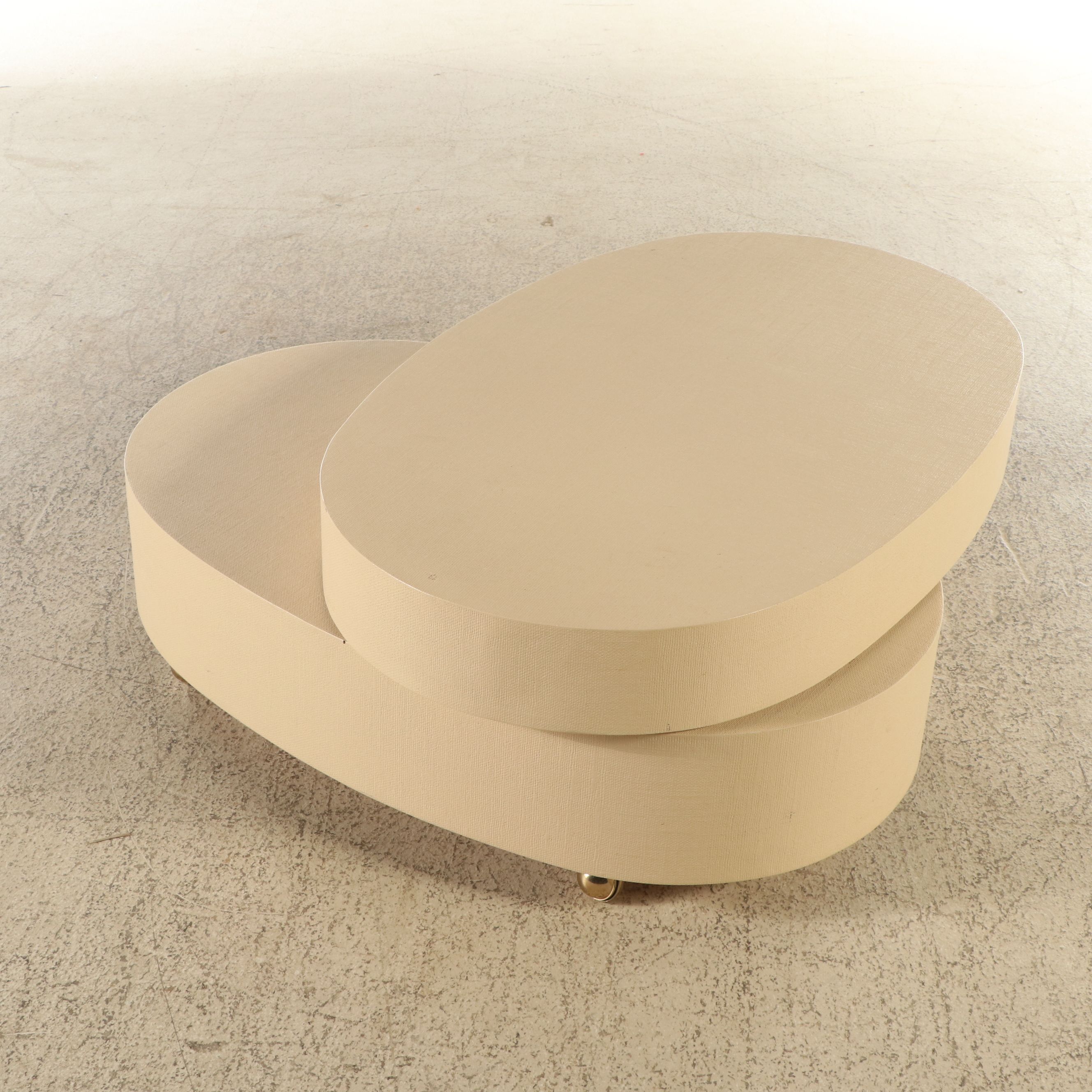 Postmodern Style Laminate Wood Swivel Top Coffee Table