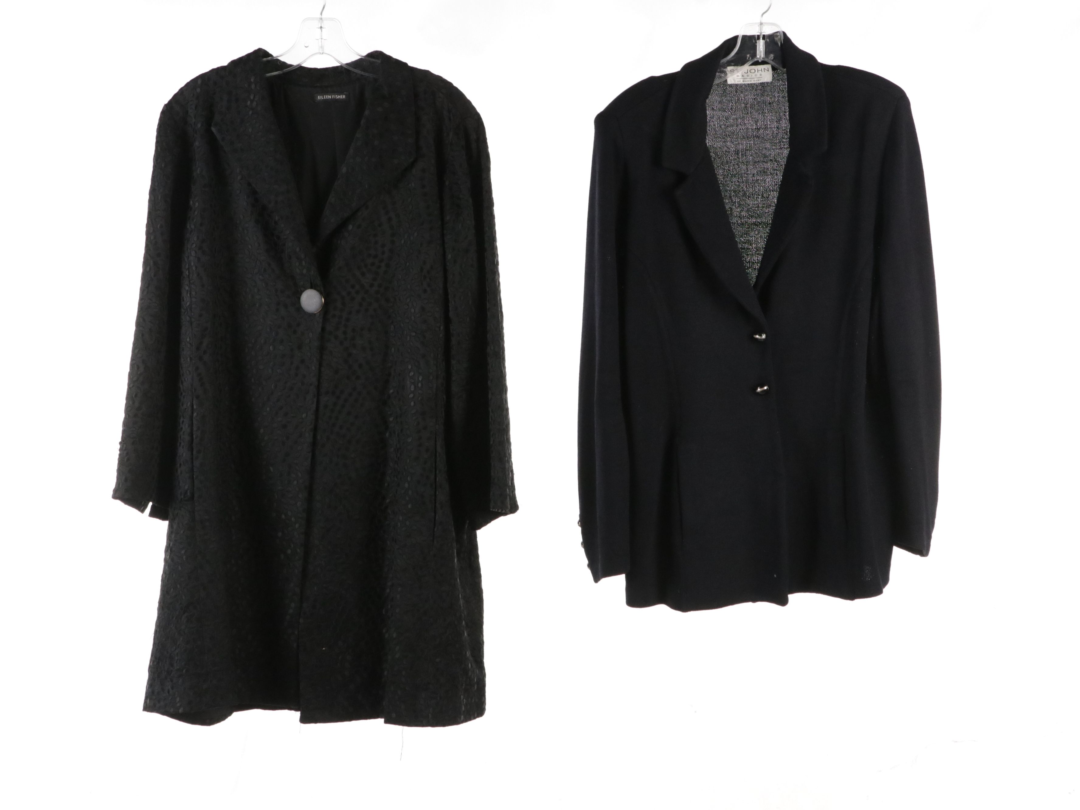 St. John Knit Jackets and Eileen Fisher Embroidered Silk Evening Jacket