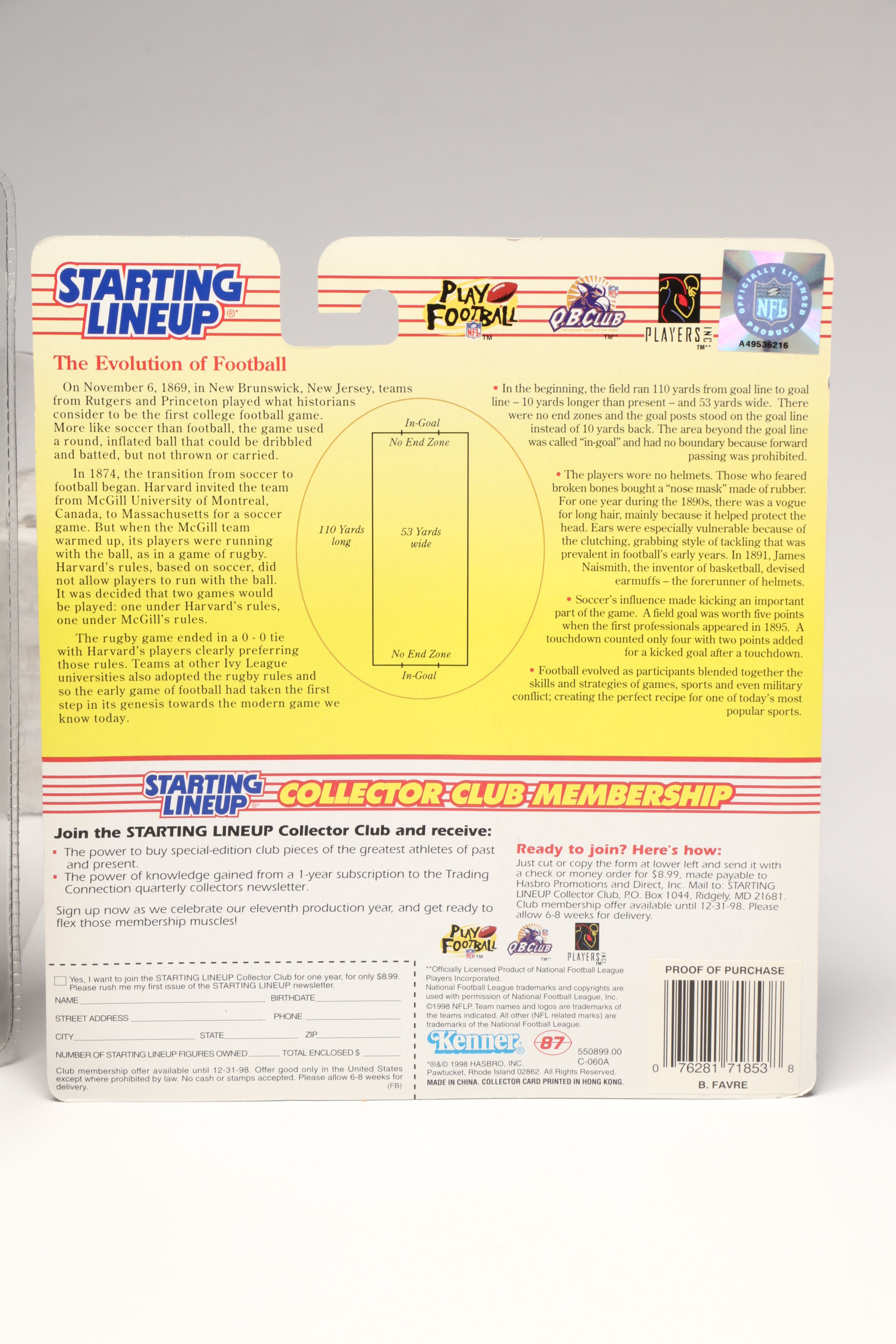 Starting Lineup and NFL Brett Favre, Joe Montana and More Action Figures