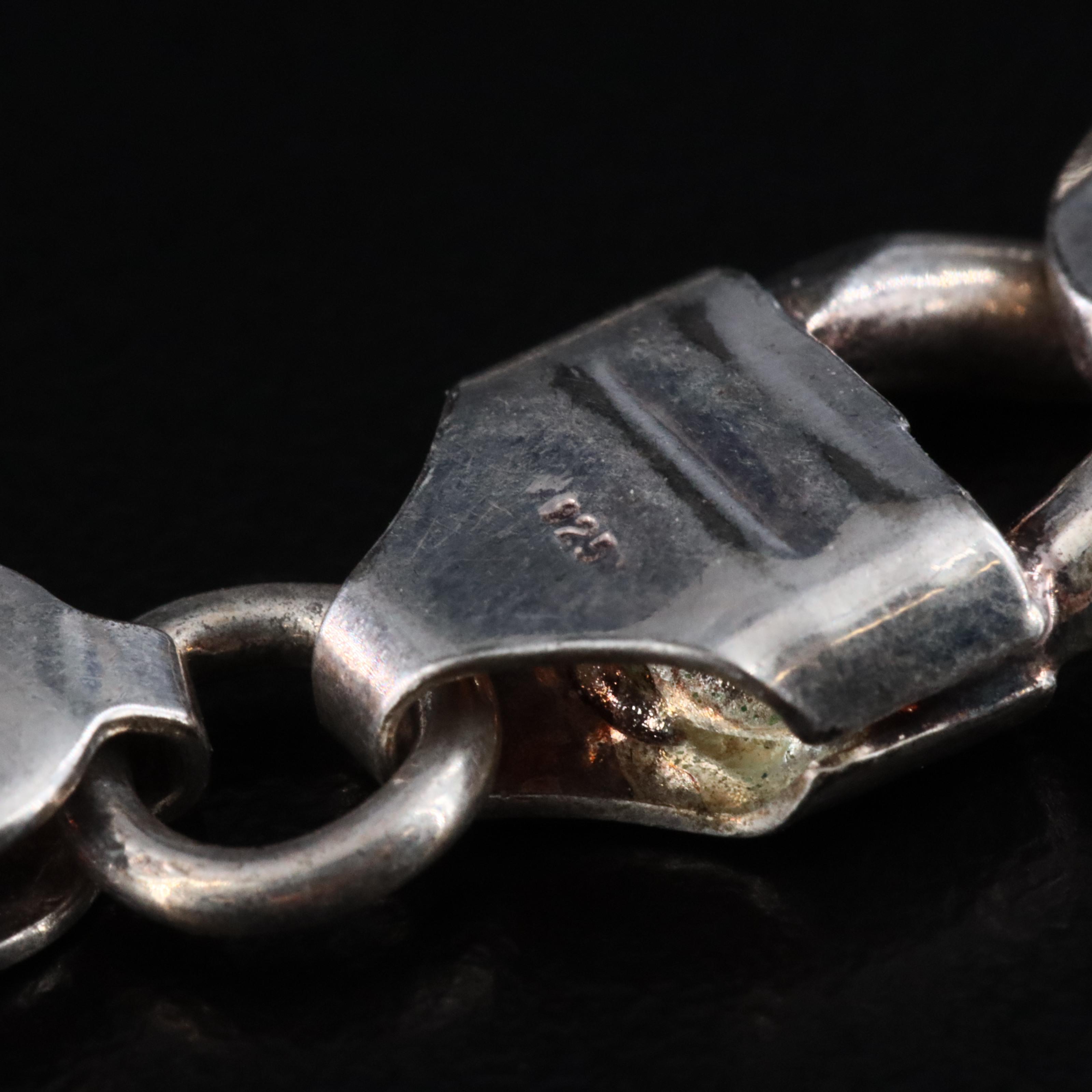 Sterling Figaro Chain, Turquoise and Malachite Bracelets