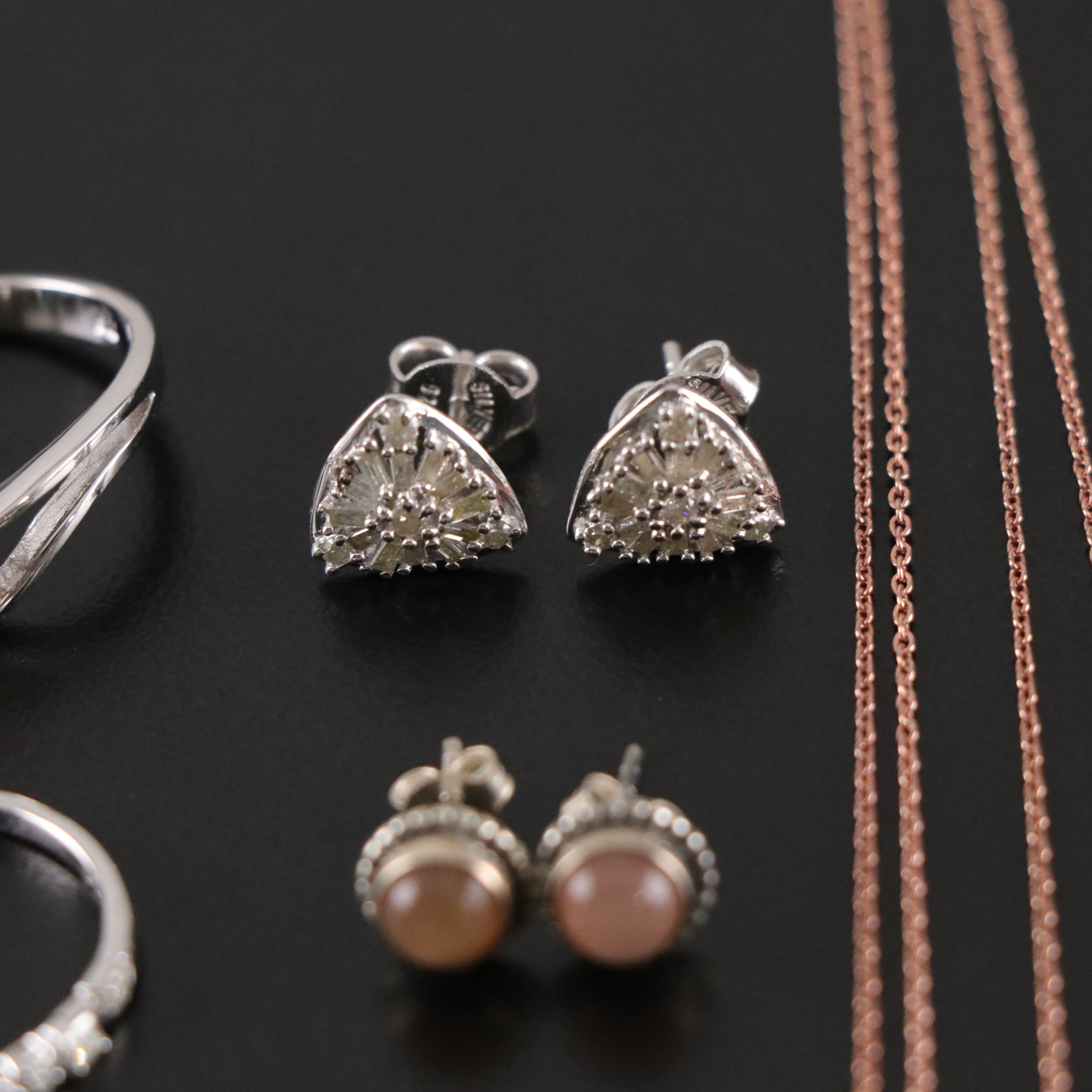 14 Assorted Sterling Silver Necklaces, Earrings and Pendants