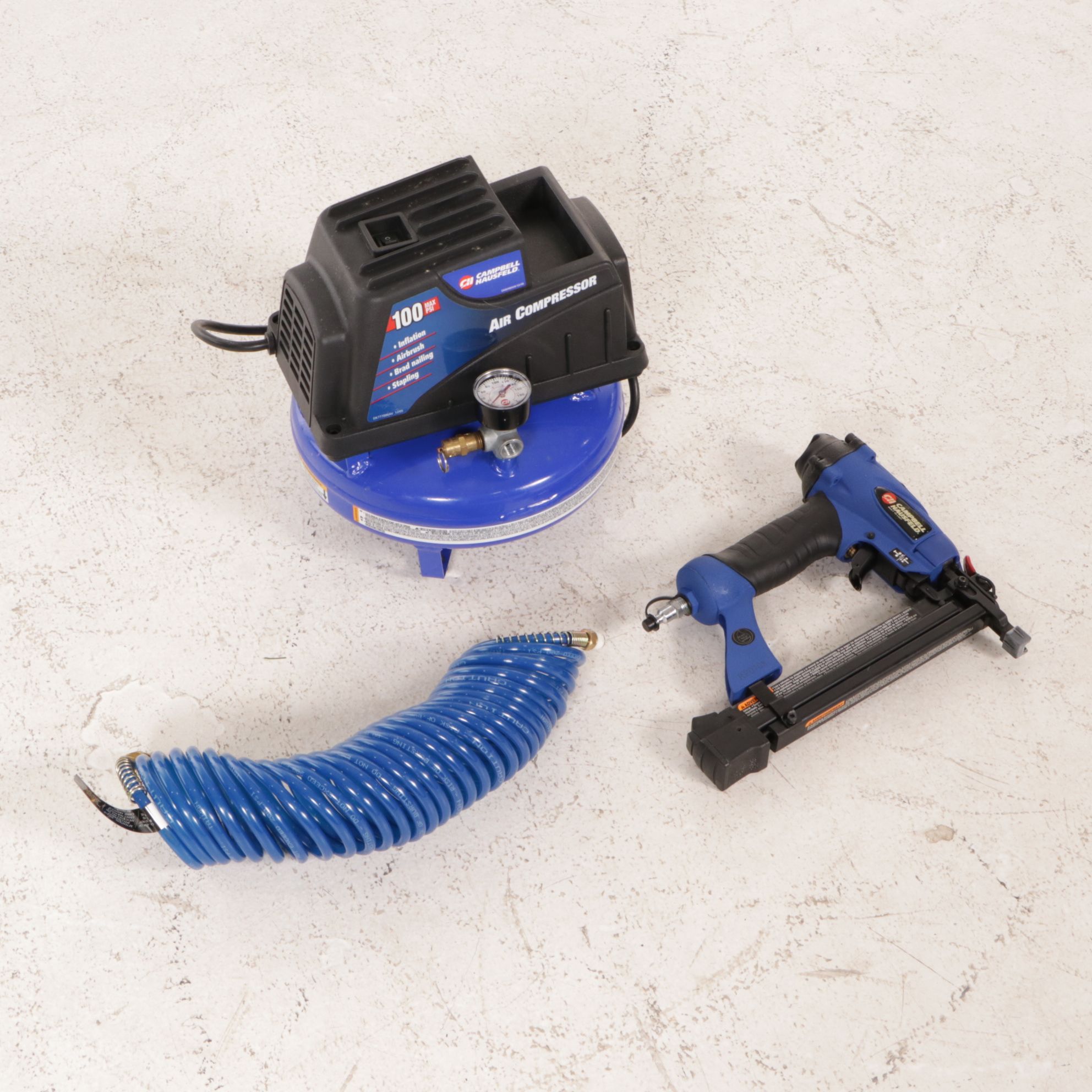 Campbell Hausfeld Air Compressor with 2-in-1 Brad Nailer and Stapler