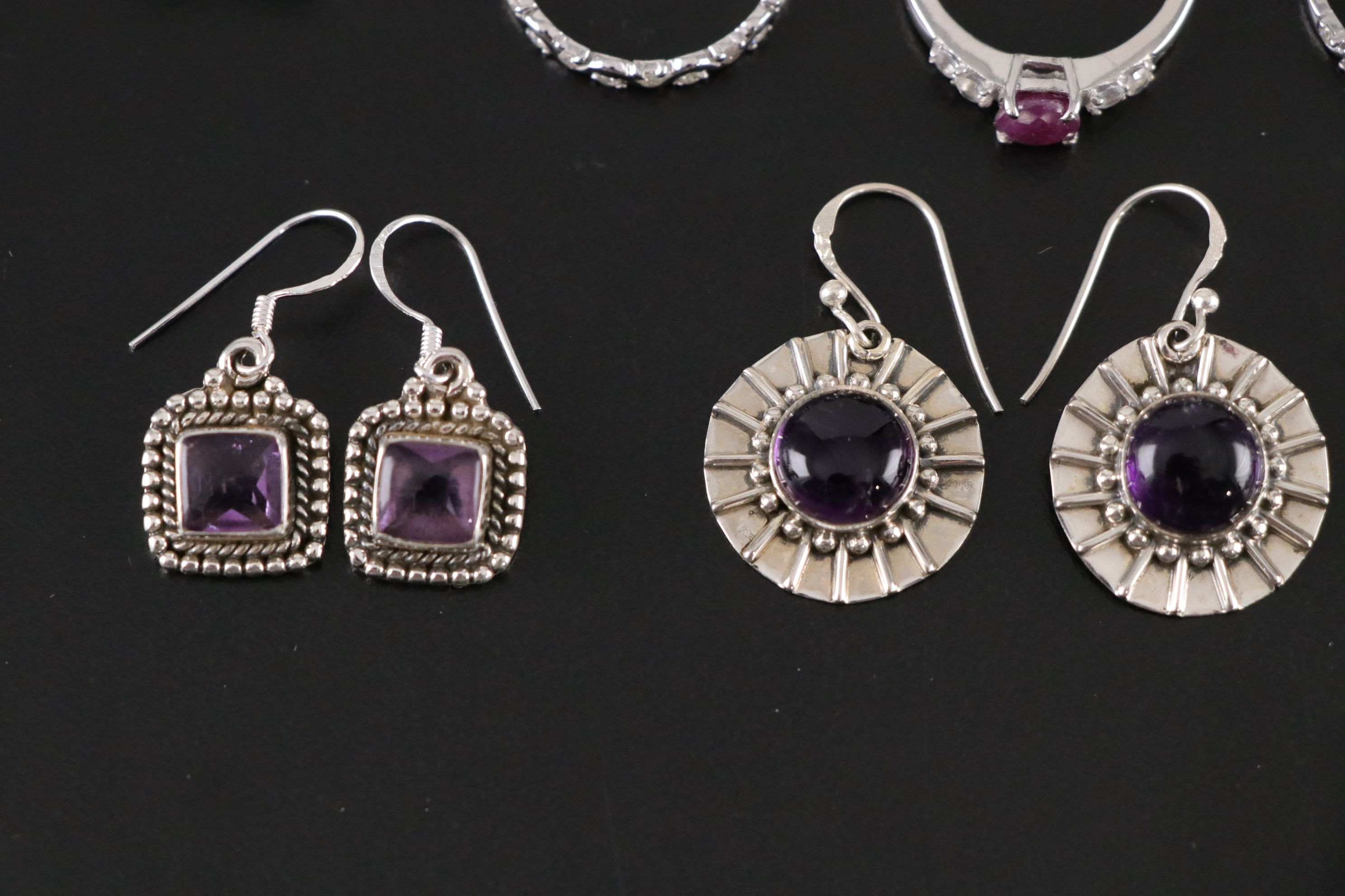 14 Assorted Sterling Silver Necklaces, Earrings and Pendants