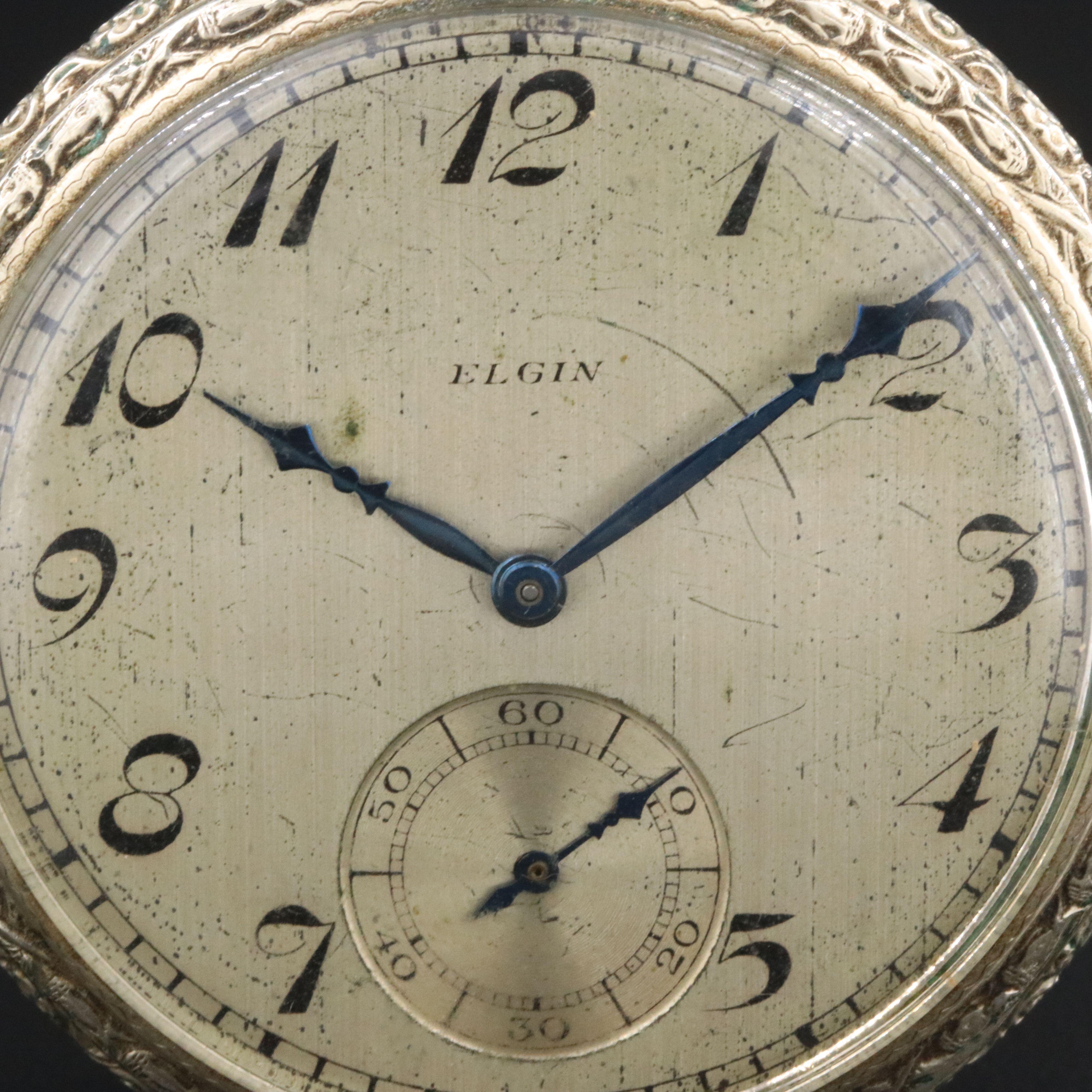 Elgin Gold Filled Ornate Pocket Watch