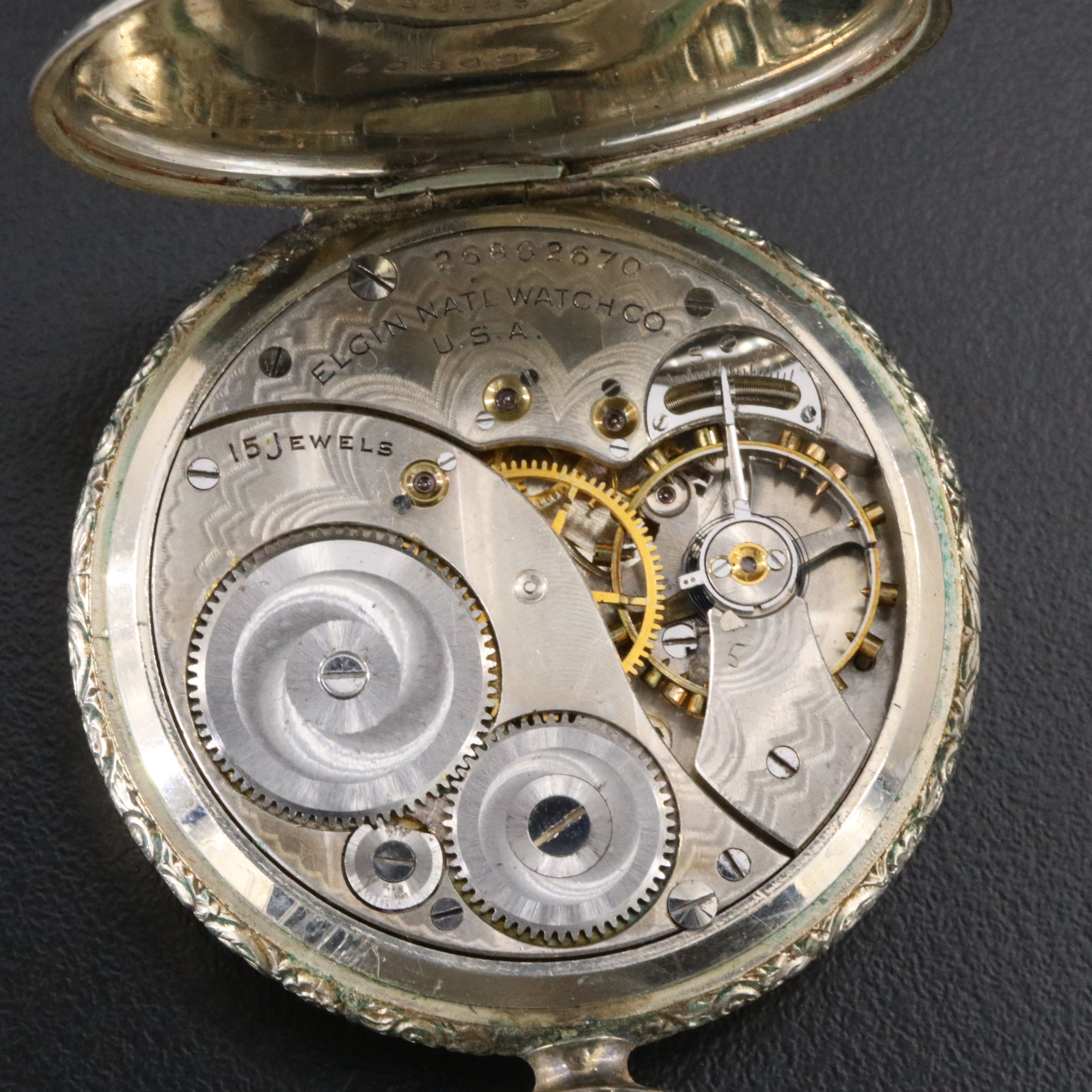 Elgin Gold Filled Ornate Pocket Watch