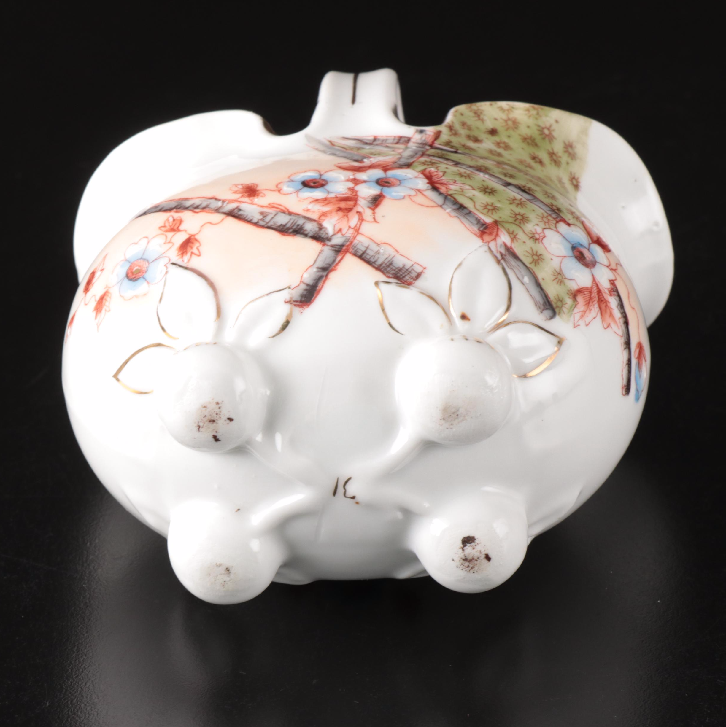 Porcelain "Goldfinch" Figure with McCoy Creamer and Other Décor