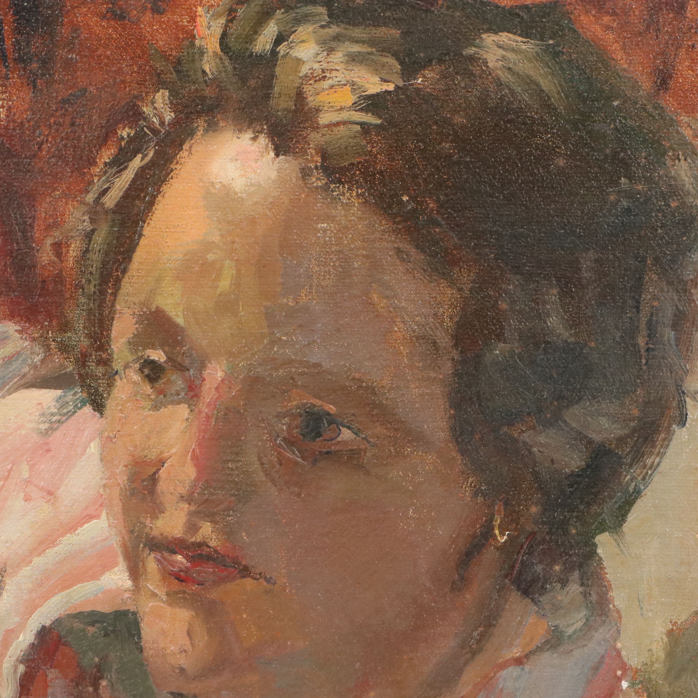 Susan Grisell Portrait Oil Painting, Late 20th Century