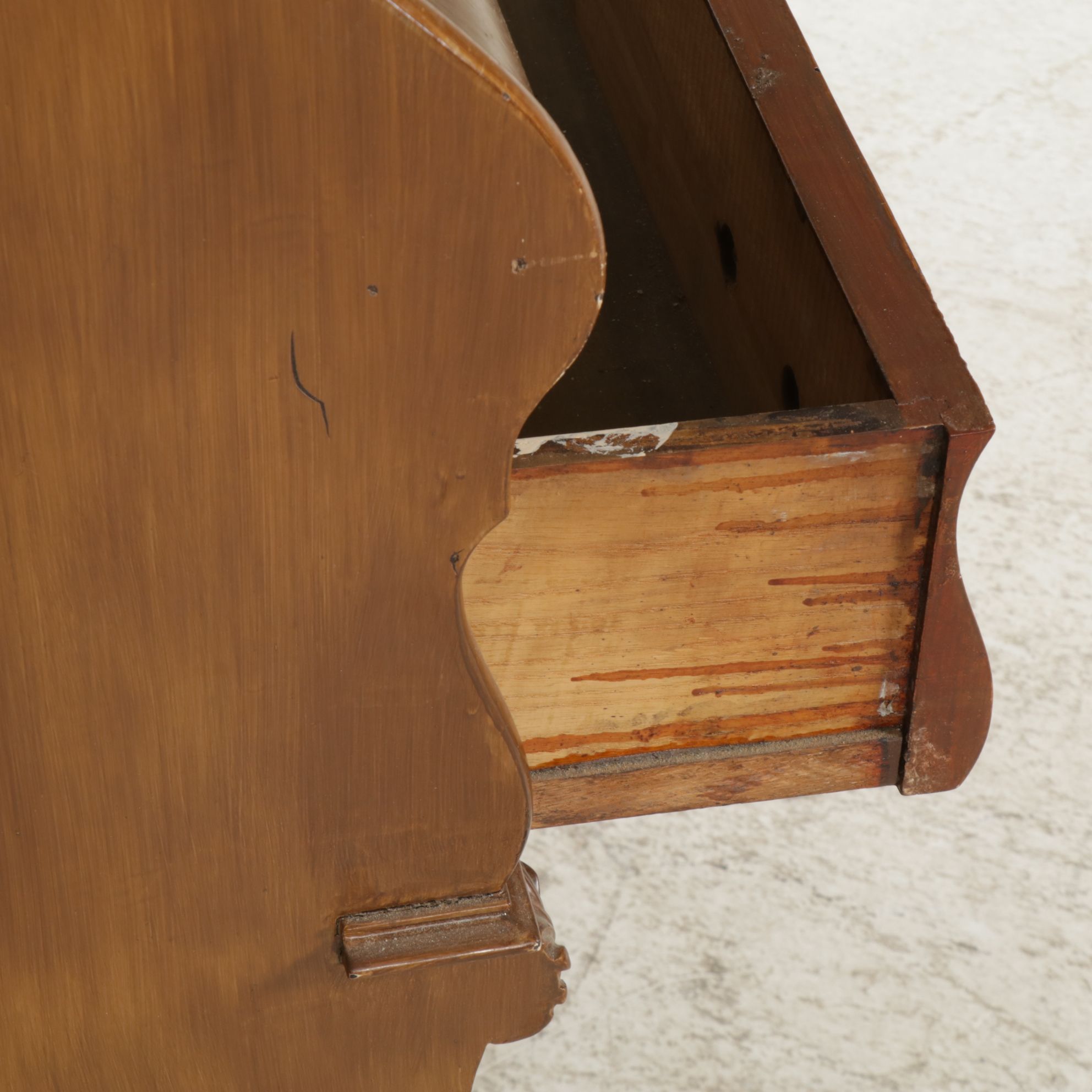 Paint-Finished Fall-Front Desk with Matching Bookcase