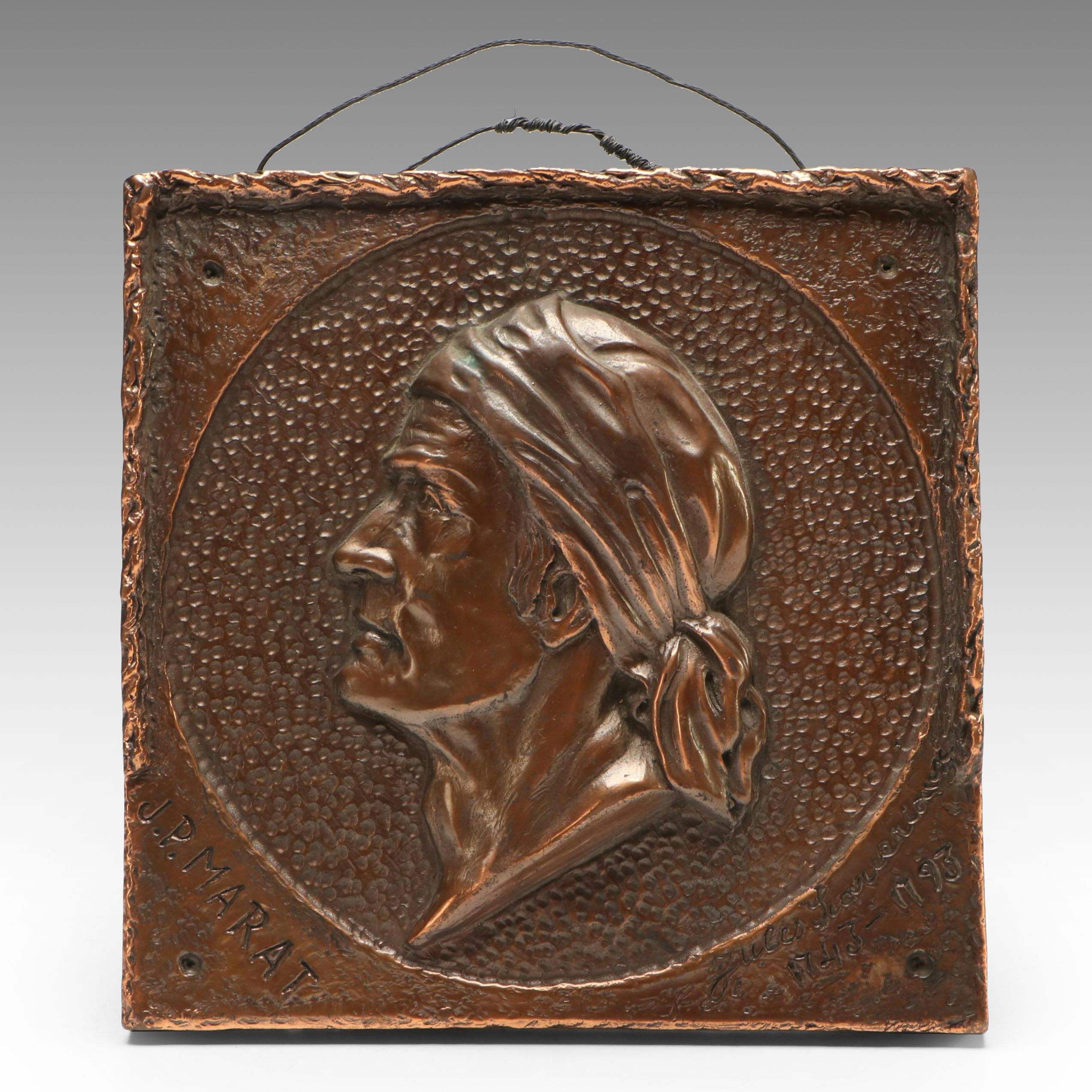 F.L. Zelich Bronze Reproduction Portrait of Jean-Paul Marat, 1941