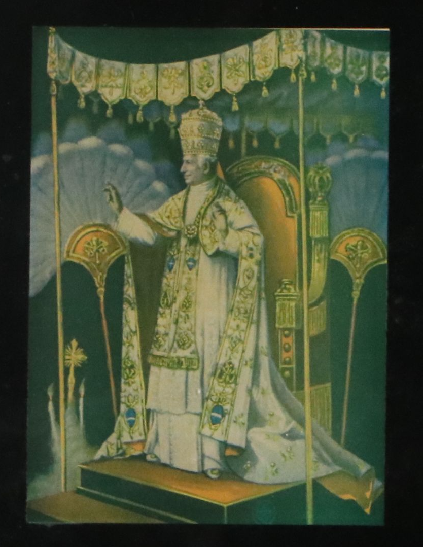 Reverse Glass Halftone of Pope Leo XIII, Circa 1900