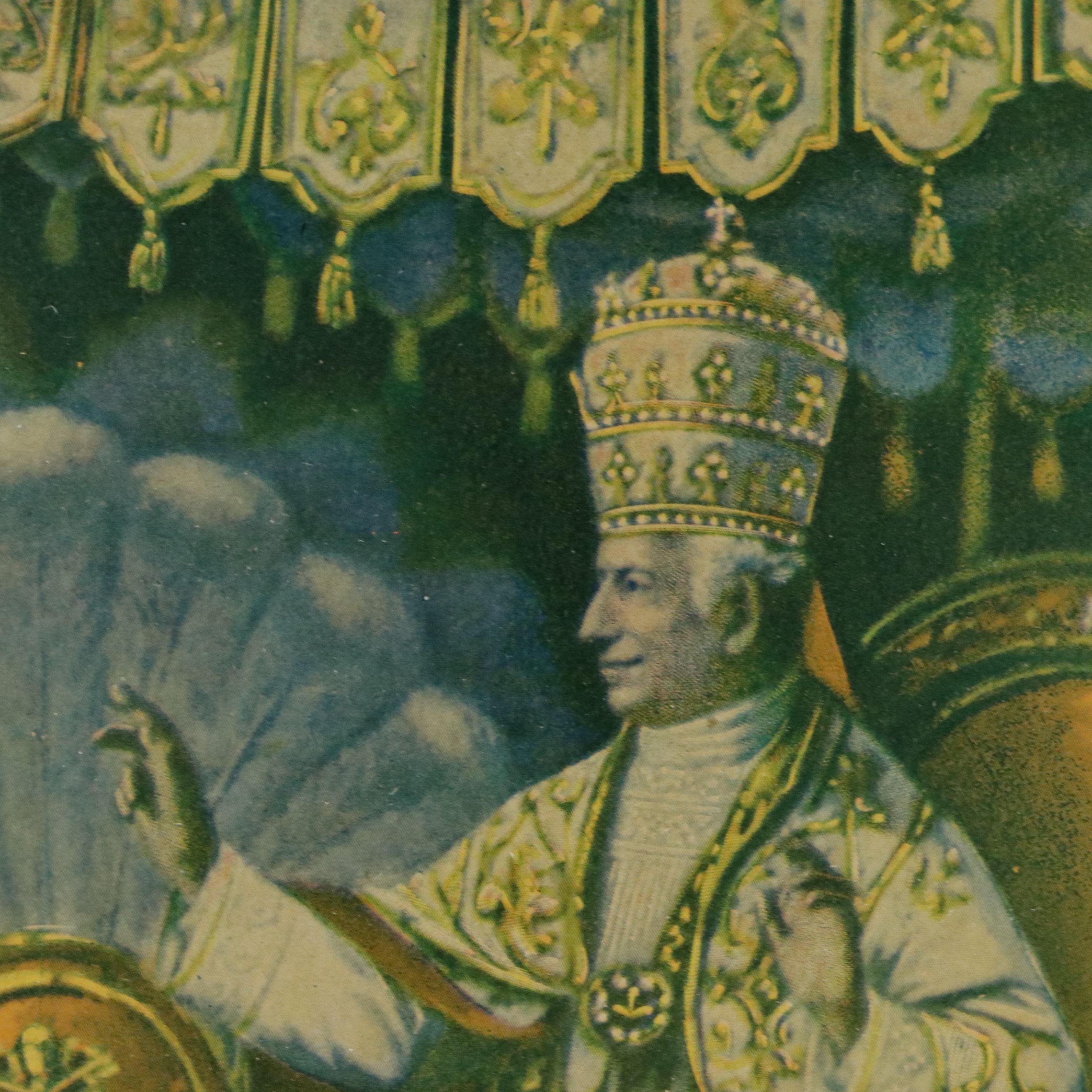 Reverse Glass Halftone of Pope Leo XIII, Circa 1900