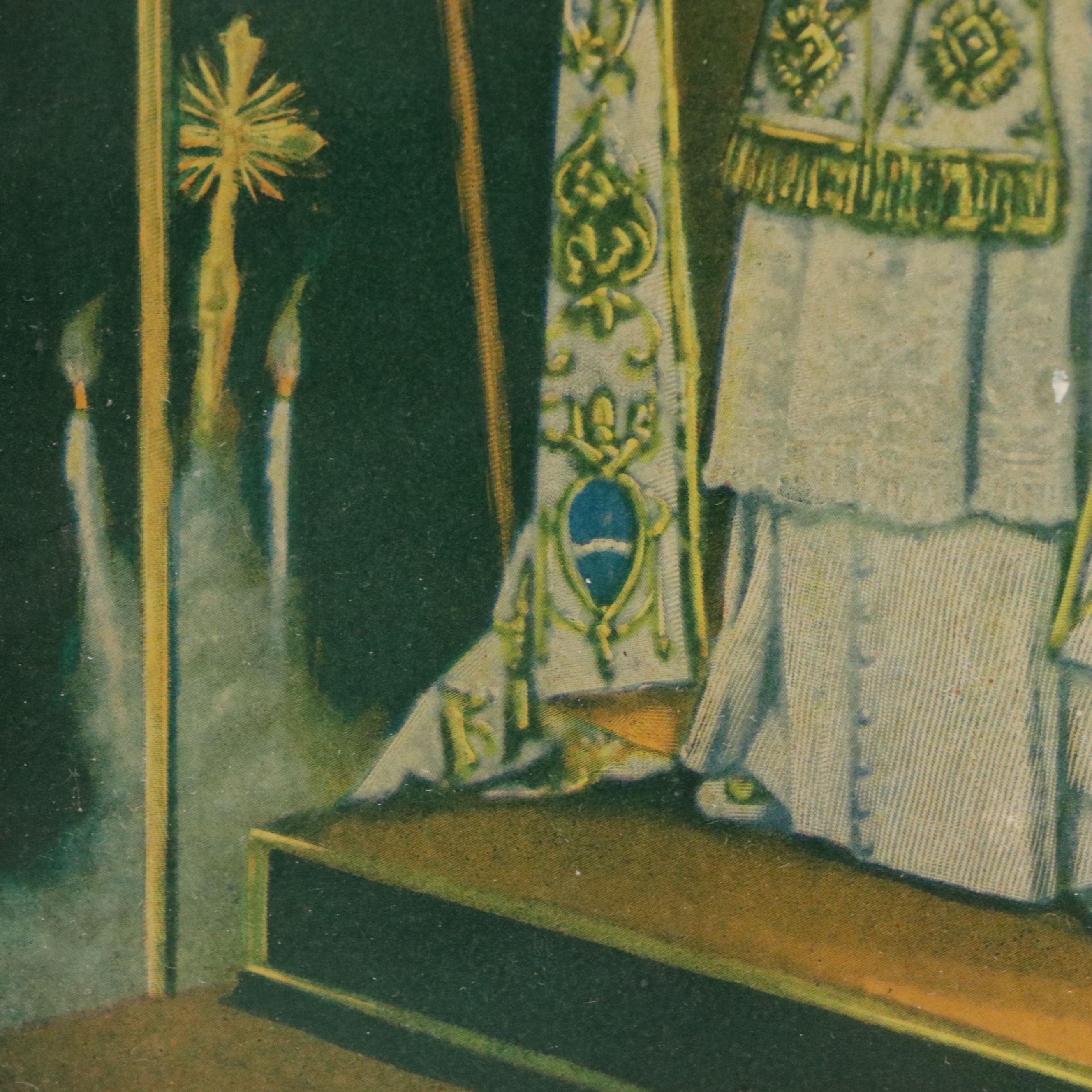 Reverse Glass Halftone of Pope Leo XIII, Circa 1900