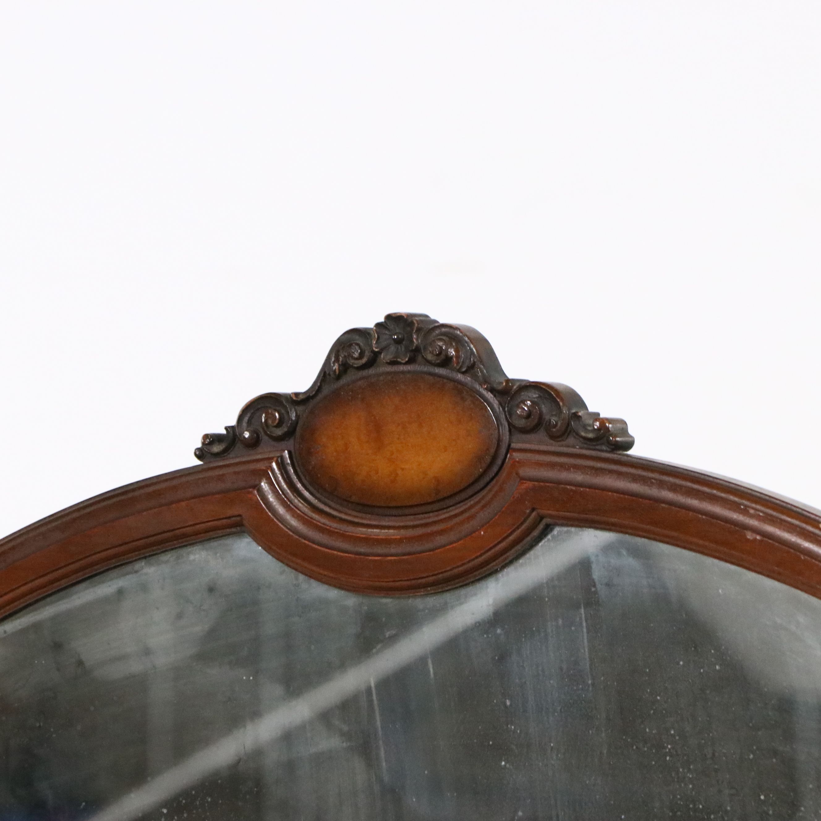 Al. Carlson Mfg. Co. Art Deco Walnut Vanity with Mirror, Early 20th Century