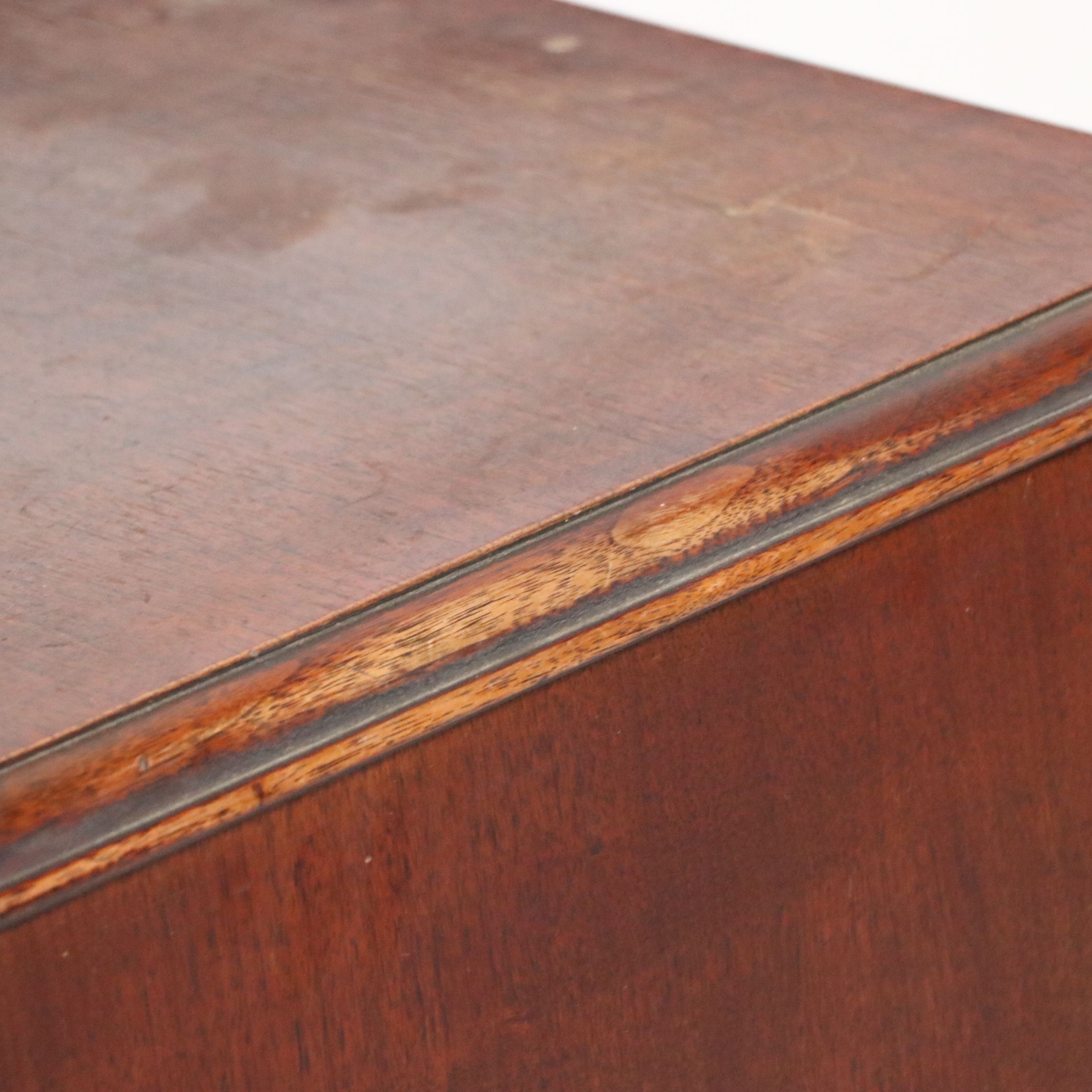 Al. Carlson Mfg. Co. Art Deco Walnut Vanity with Mirror, Early 20th Century