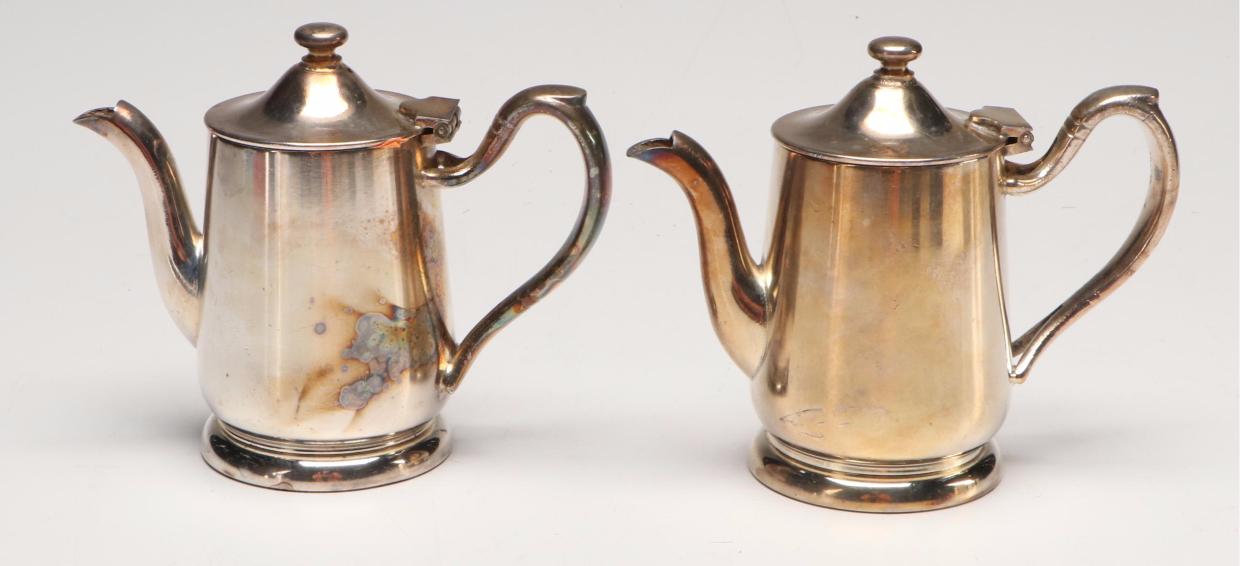 Fein Bayreuth and Other German Porcelain with Silver Plate Beverage Servers