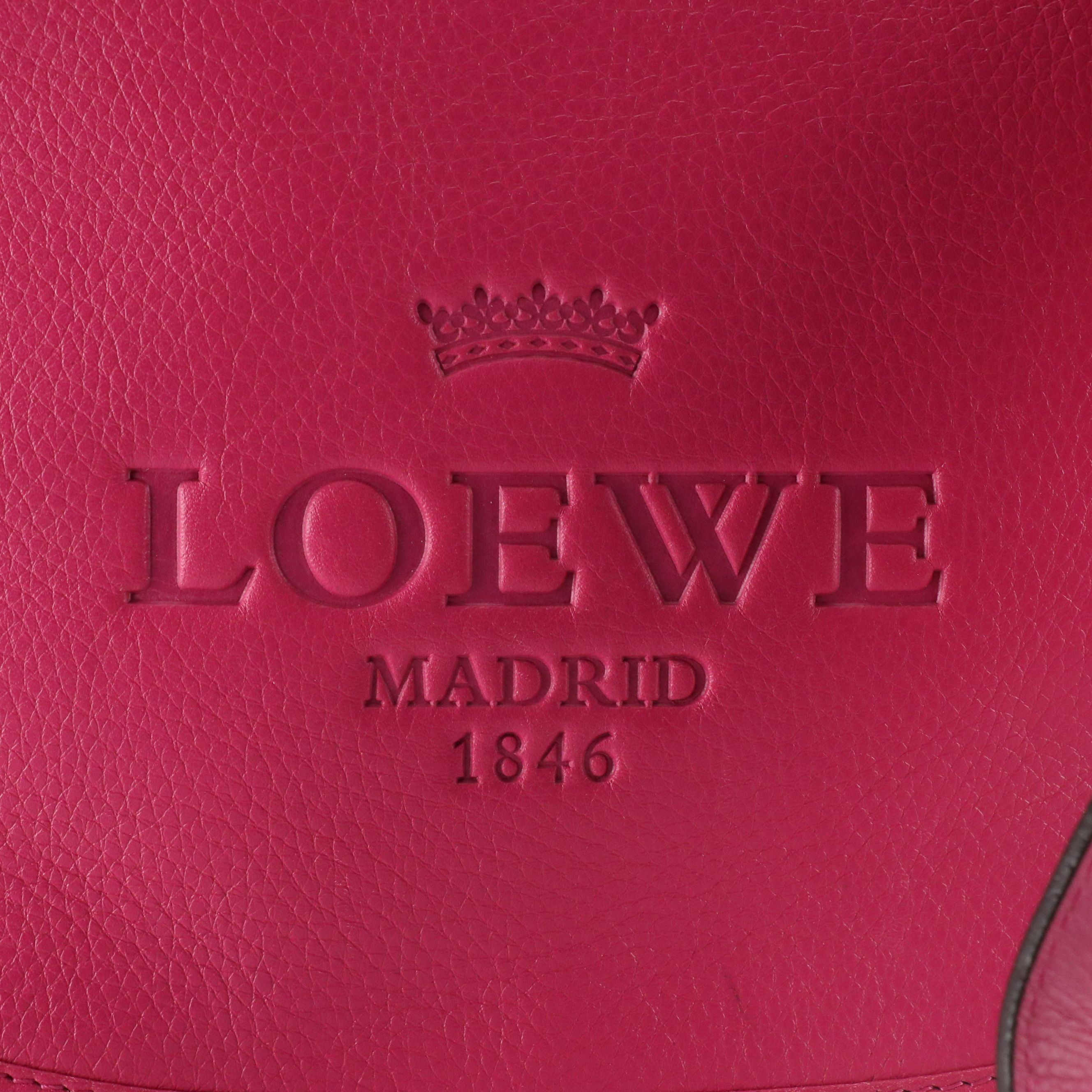 Loewe Pink Leather Heritage Messenger Shoulder Bag