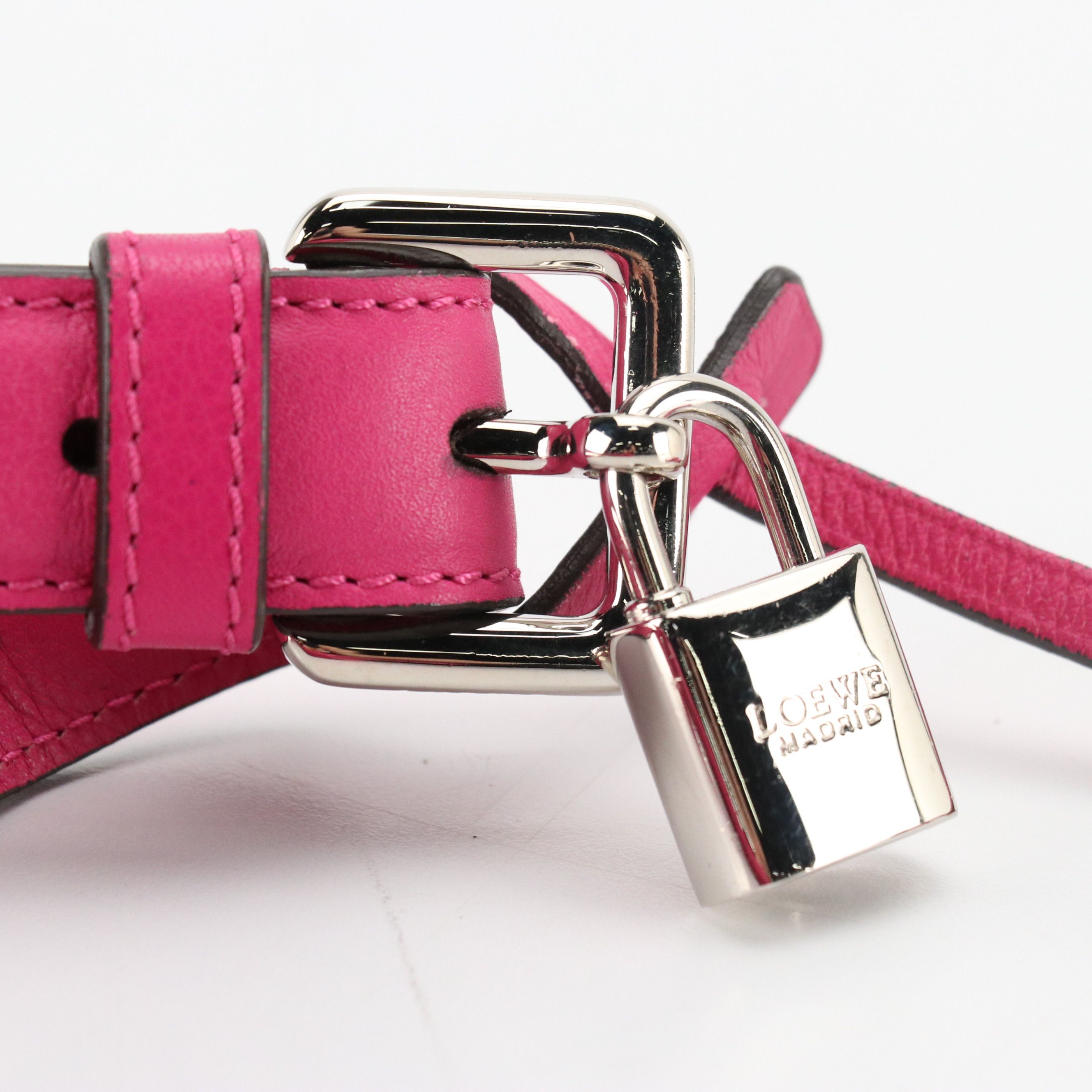 Loewe Pink Leather Heritage Messenger Shoulder Bag