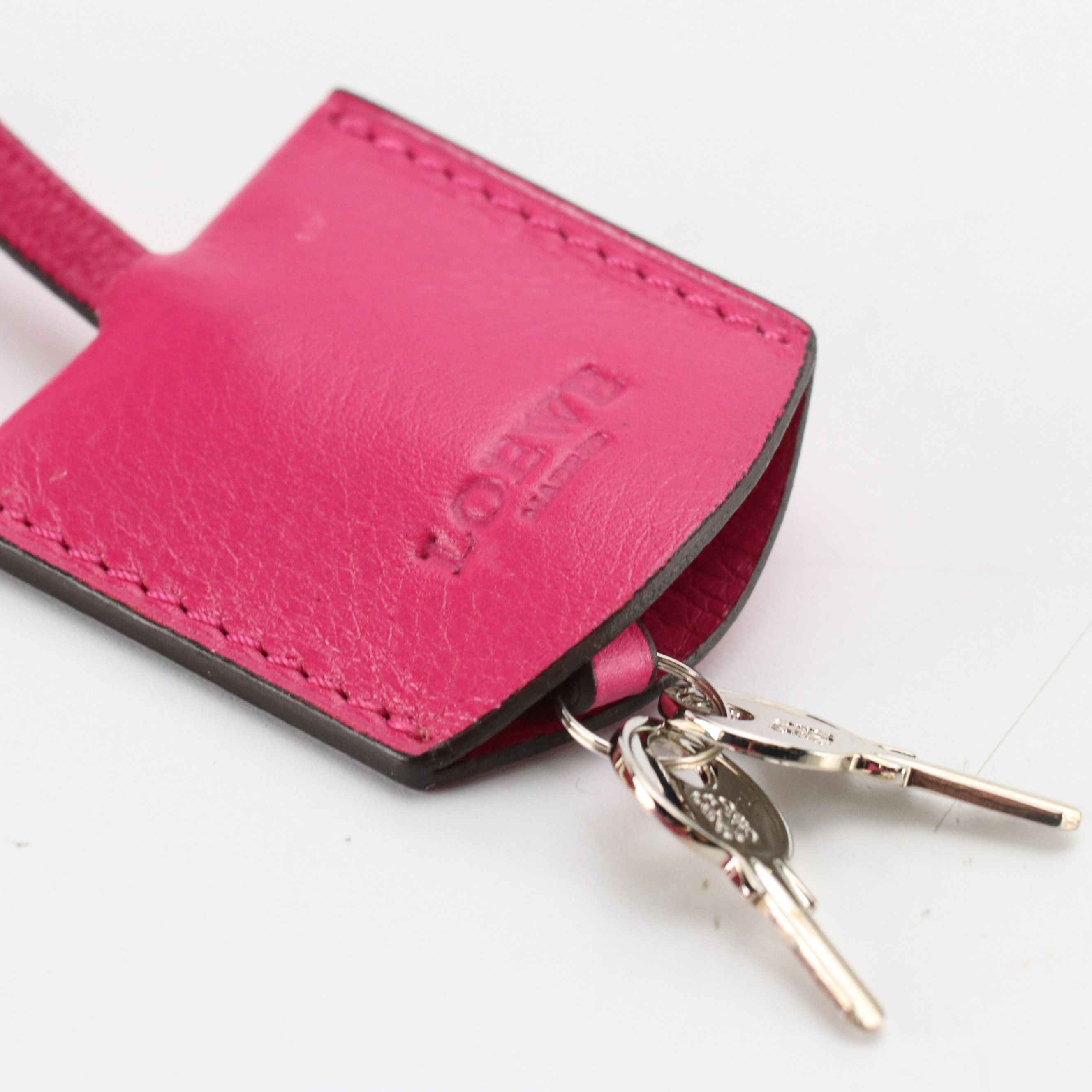 Loewe Pink Leather Heritage Messenger Shoulder Bag