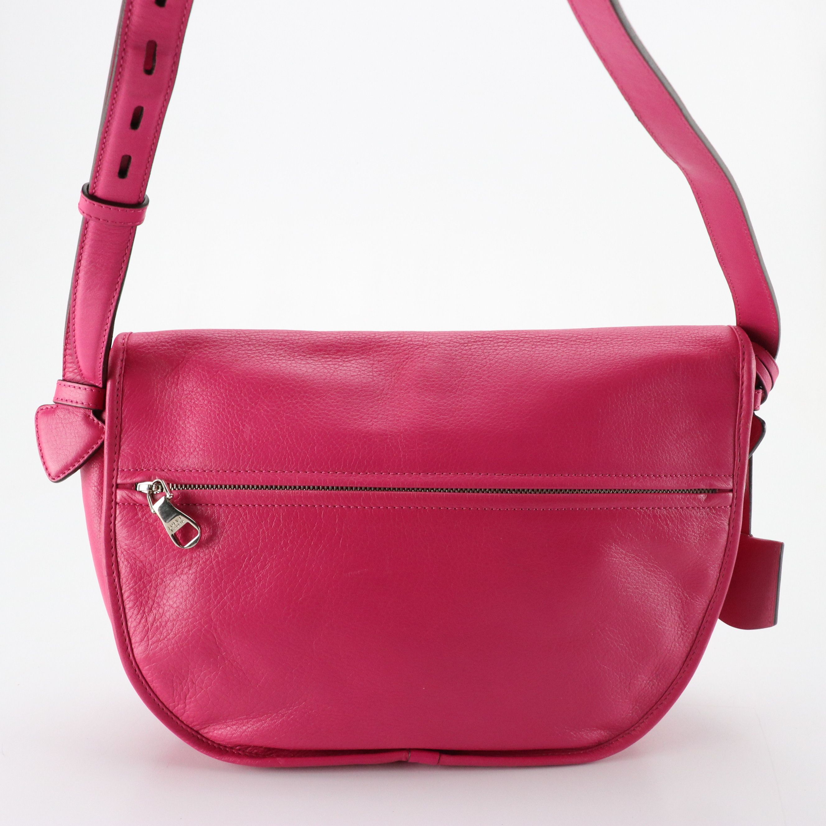 Loewe Pink Leather Heritage Messenger Shoulder Bag