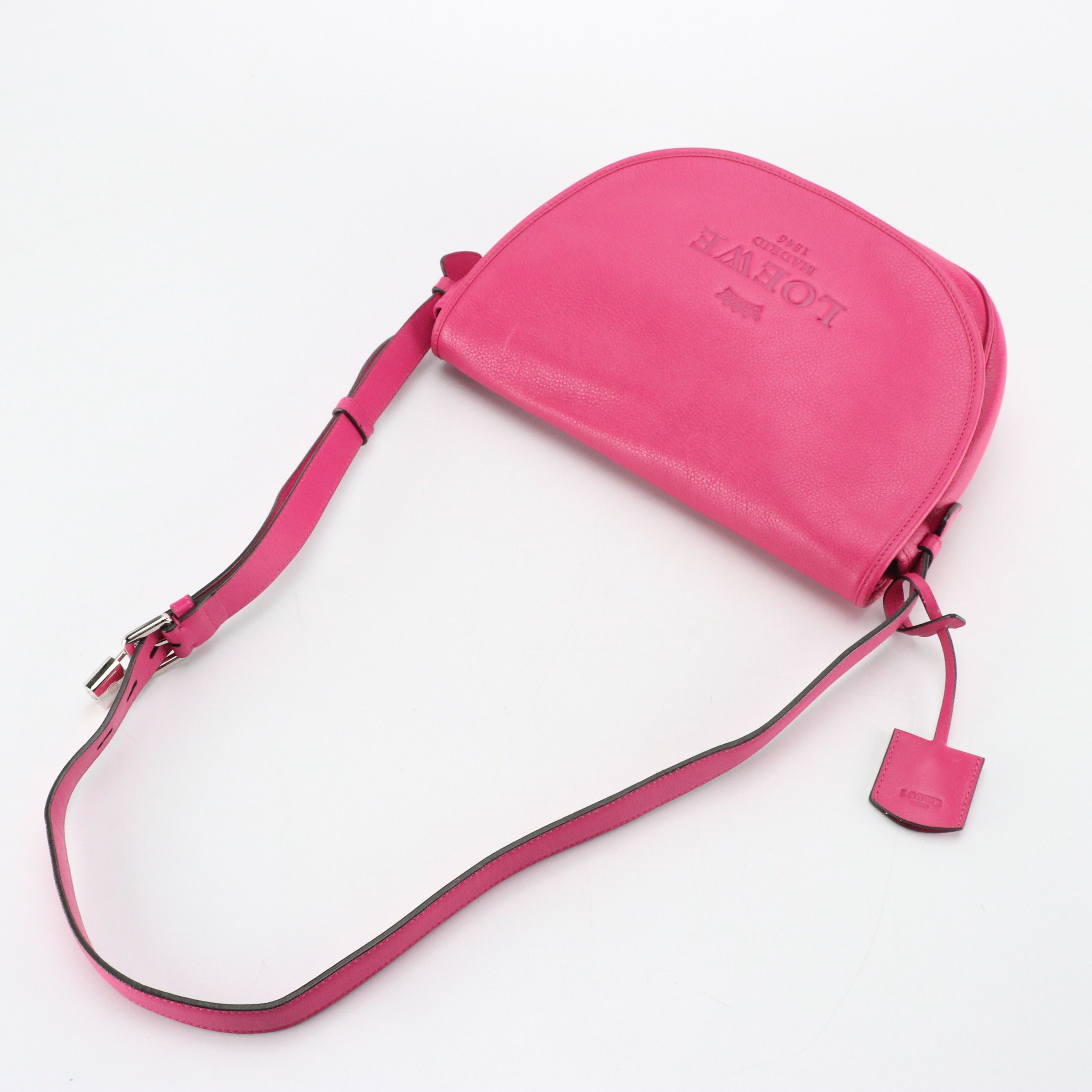Loewe Pink Leather Heritage Messenger Shoulder Bag
