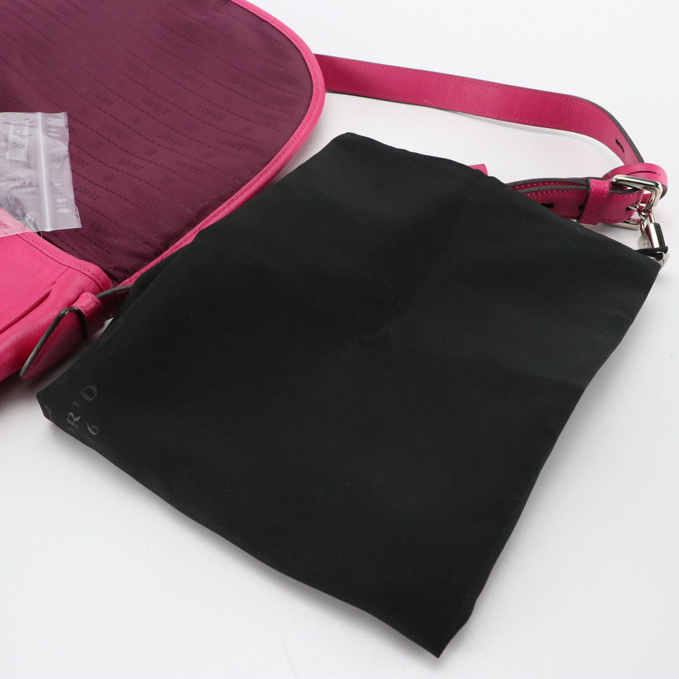 Loewe Pink Leather Heritage Messenger Shoulder Bag