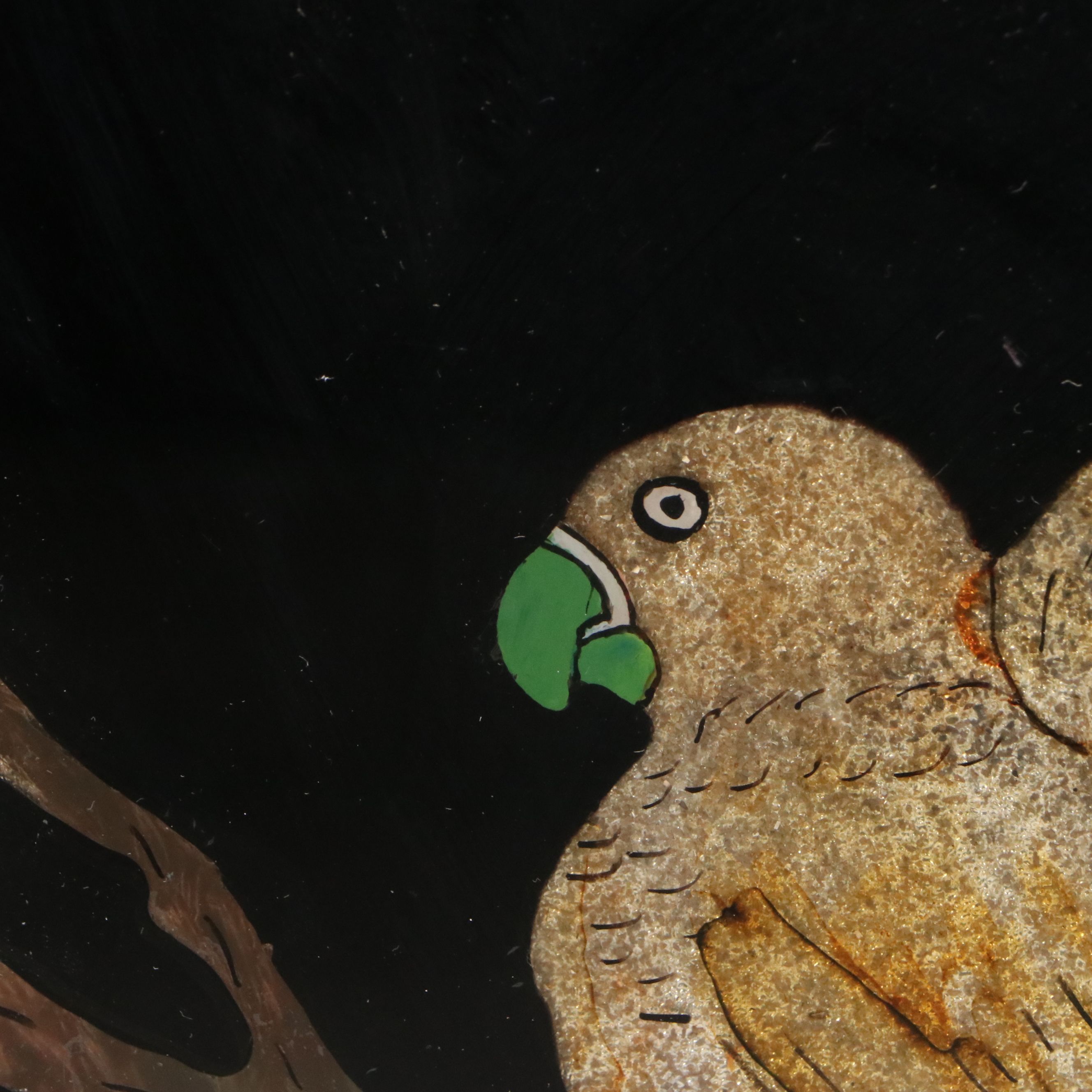 Gravel Art with Two Parakeets, Mid-20th Century