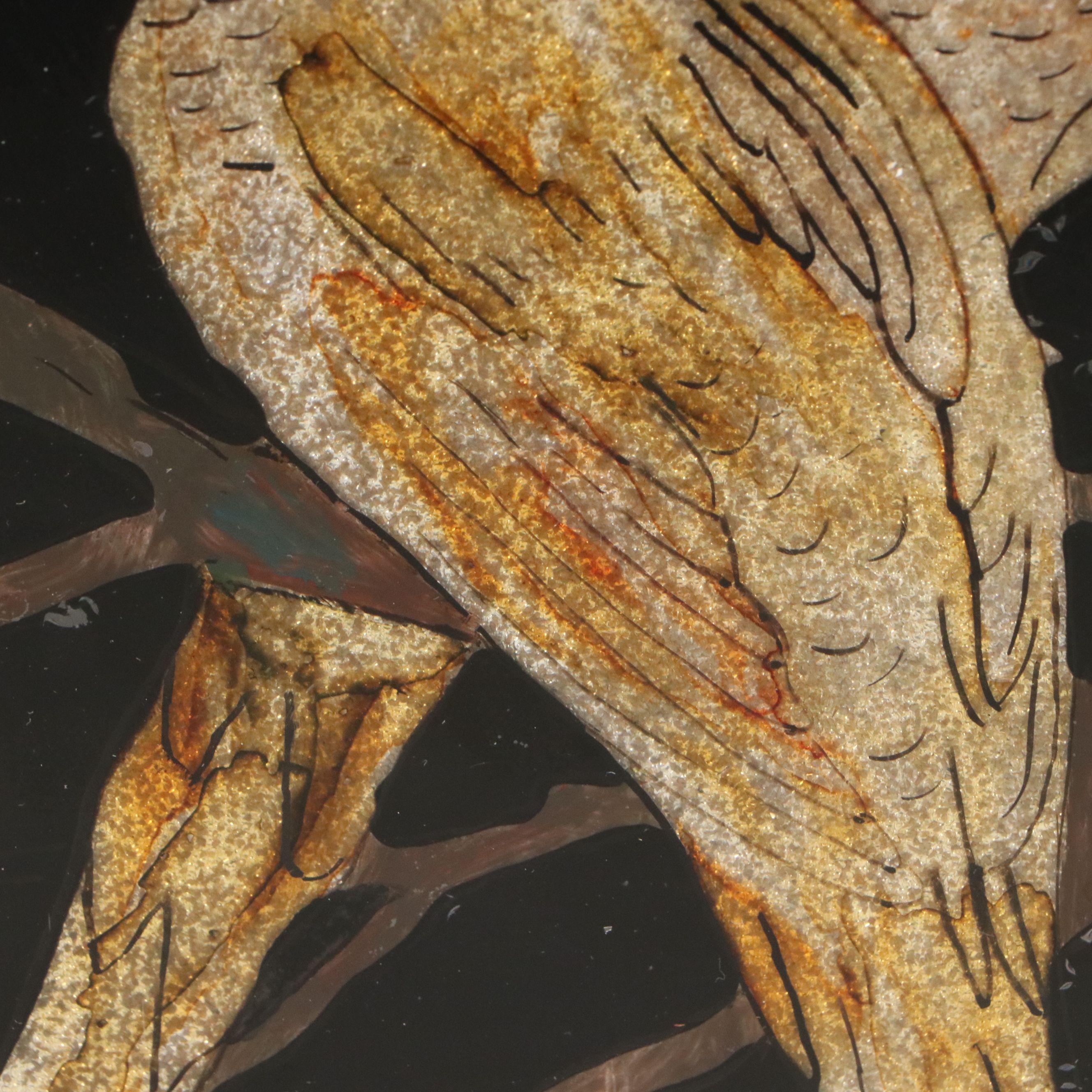 Gravel Art with Two Parakeets, Mid-20th Century