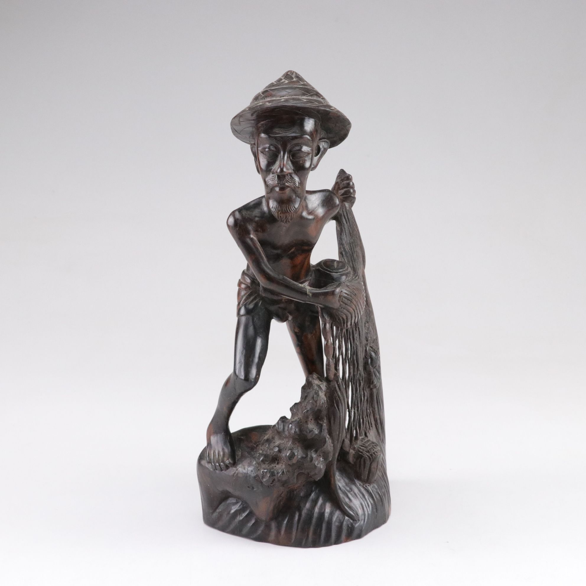 Pair of Chinese Fisherman Statues