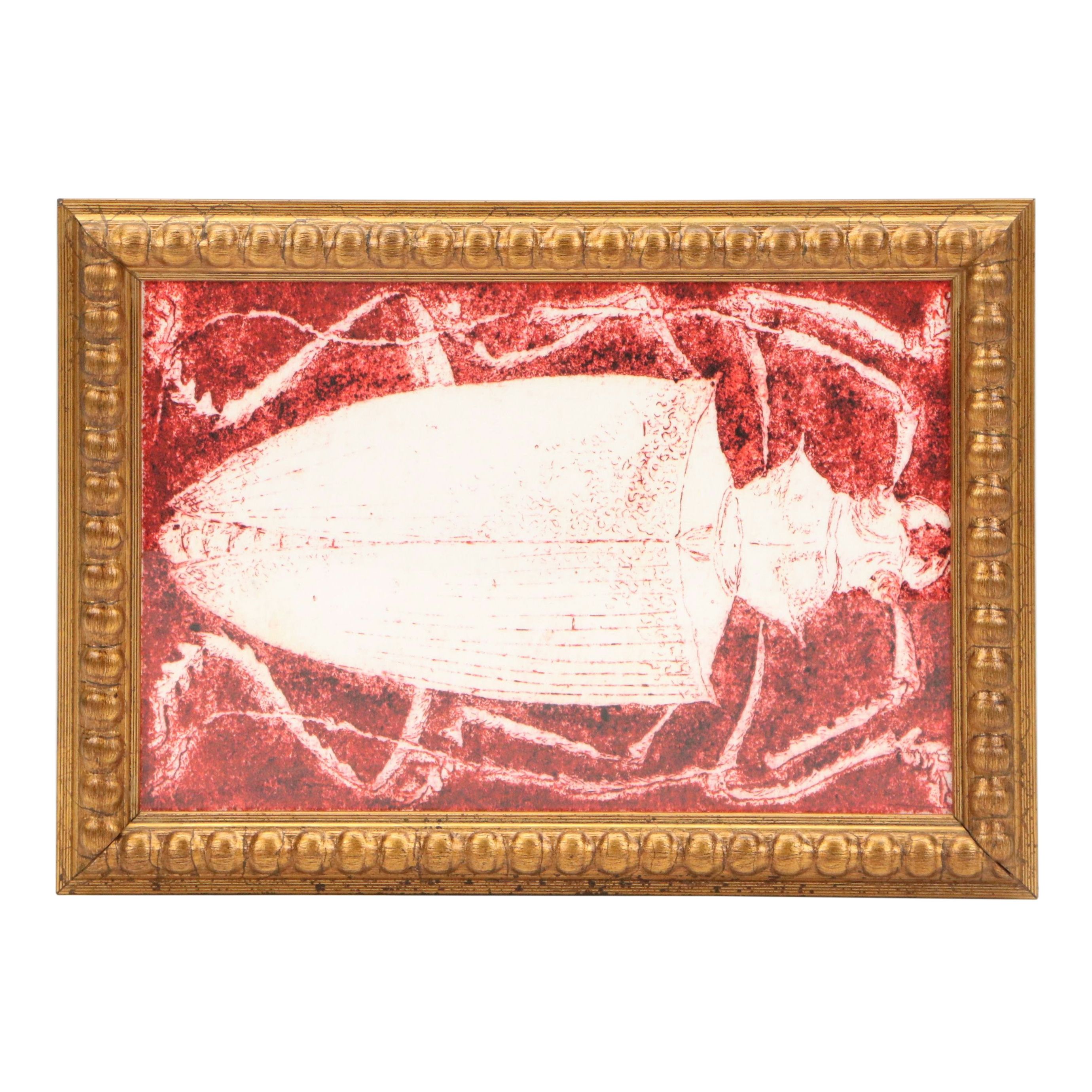 After Tenno Pent Sooster Offset Lithograph "White Beetle on Red," 21st Century