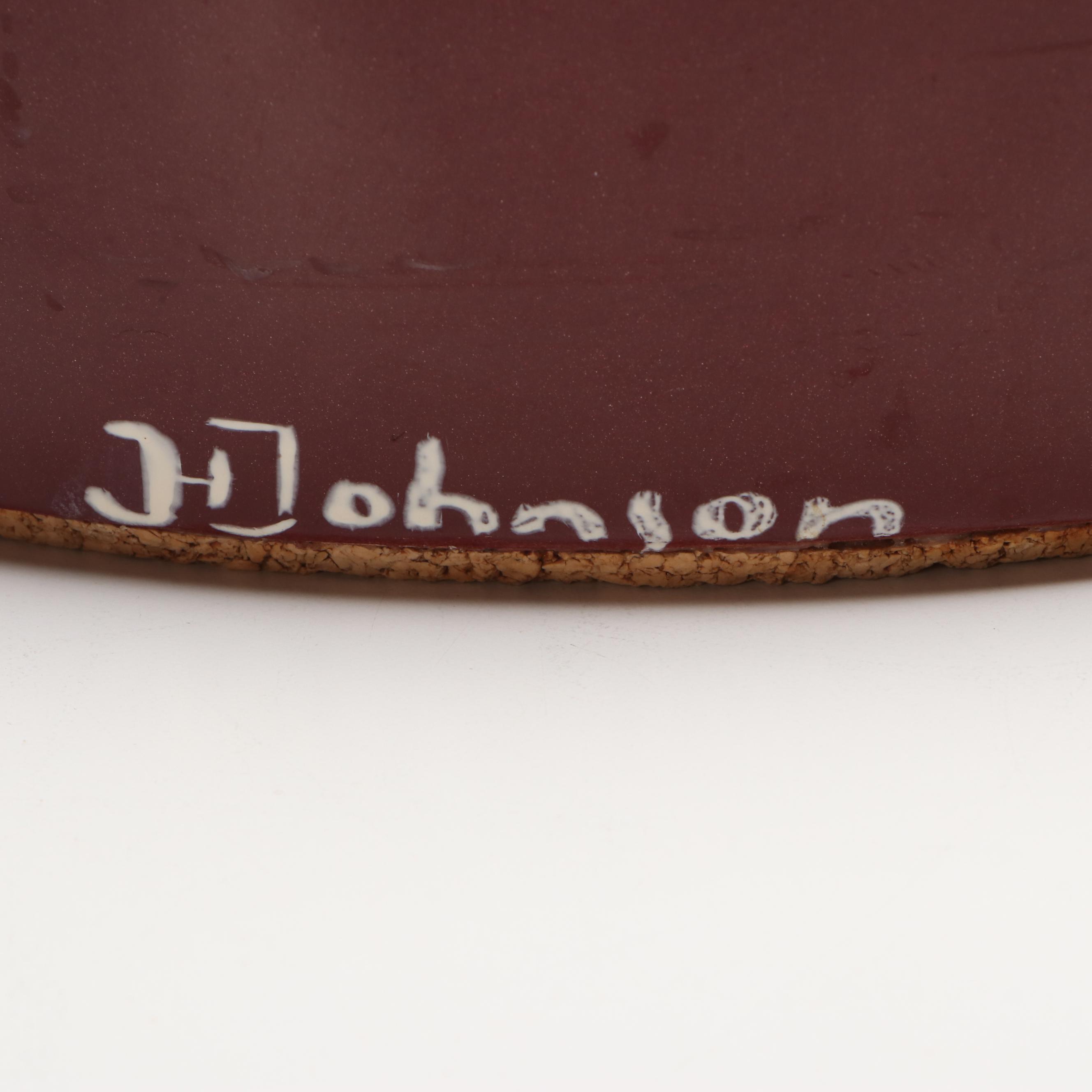 JH Johnson MCM Style Abstract Teardrop Vase, Mid to Late 20th Century