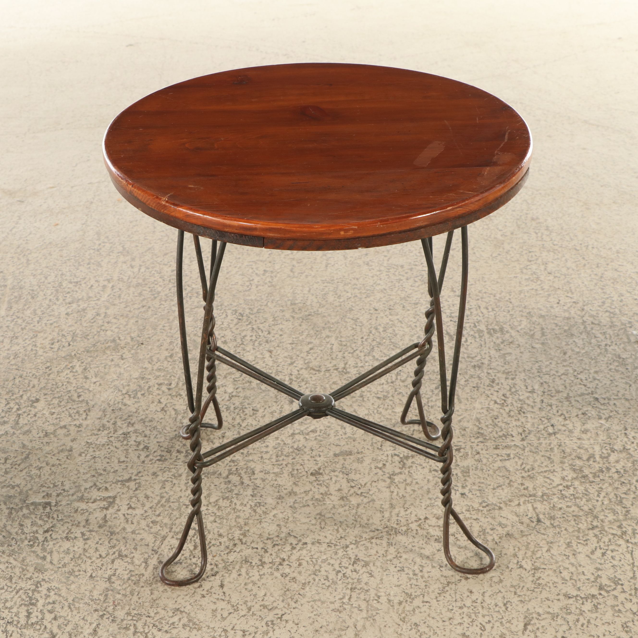 Child Size Victorian Style Wrought Iron and Wood Bistro Set