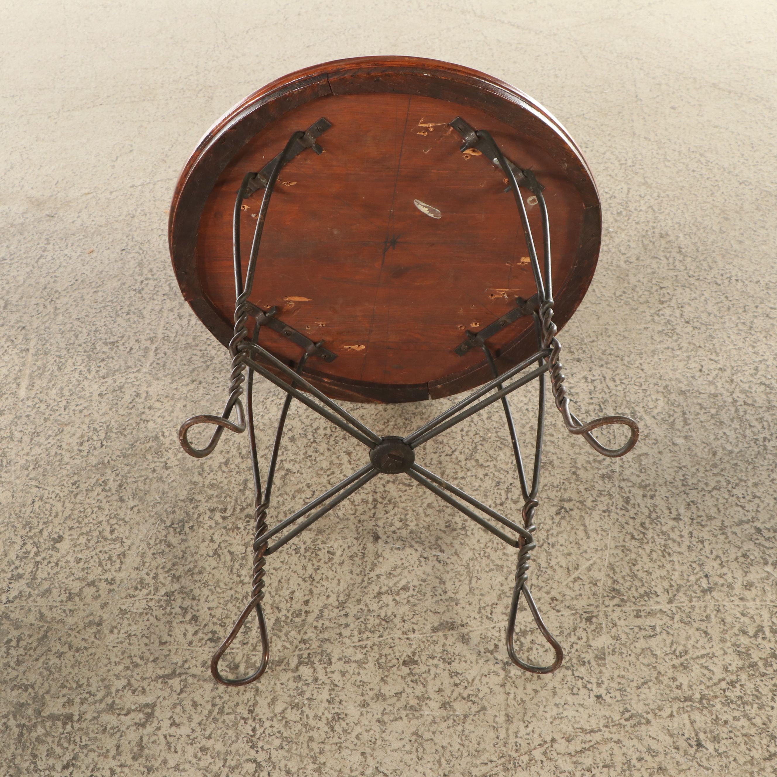 Child Size Victorian Style Wrought Iron and Wood Bistro Set