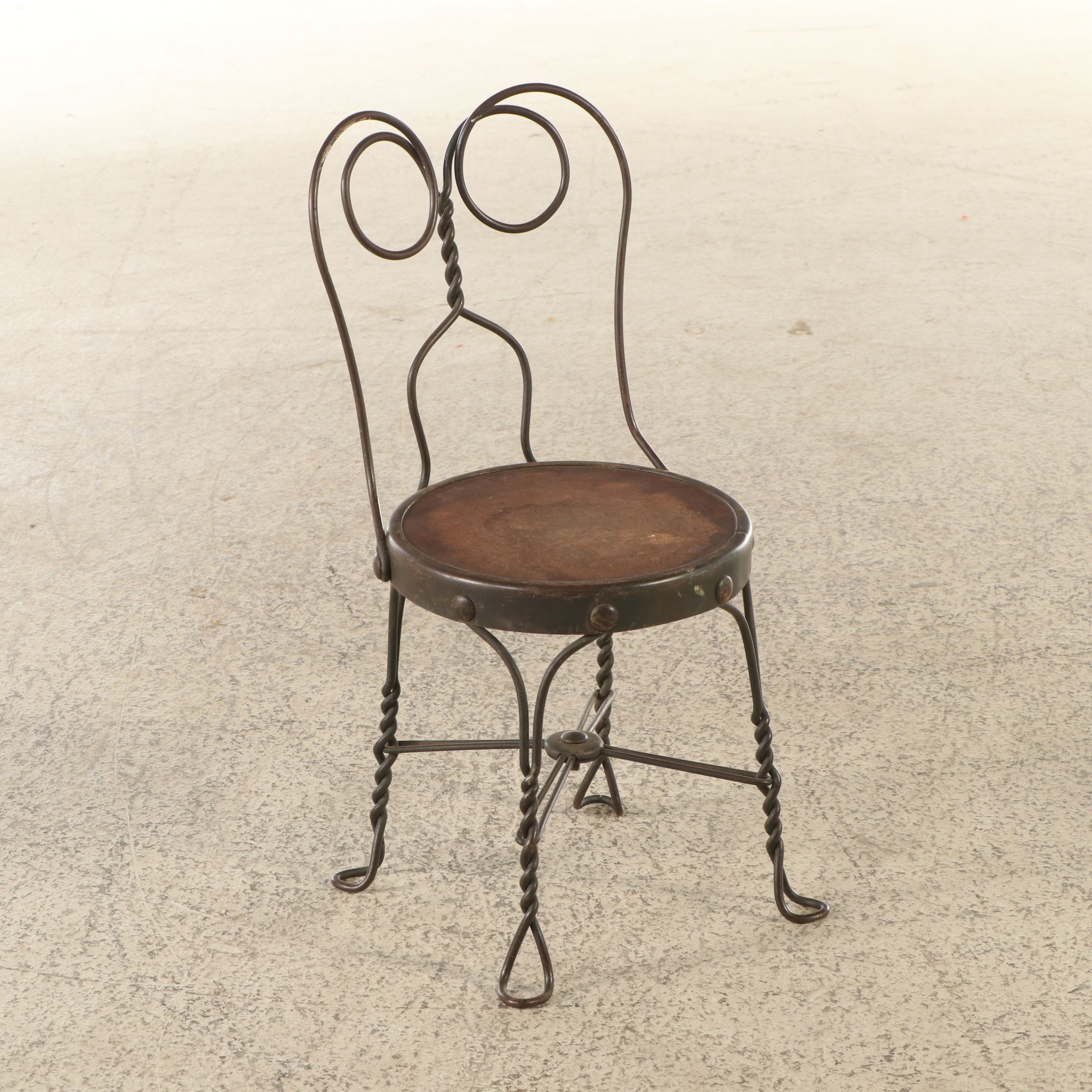 Child Size Victorian Style Wrought Iron and Wood Bistro Set