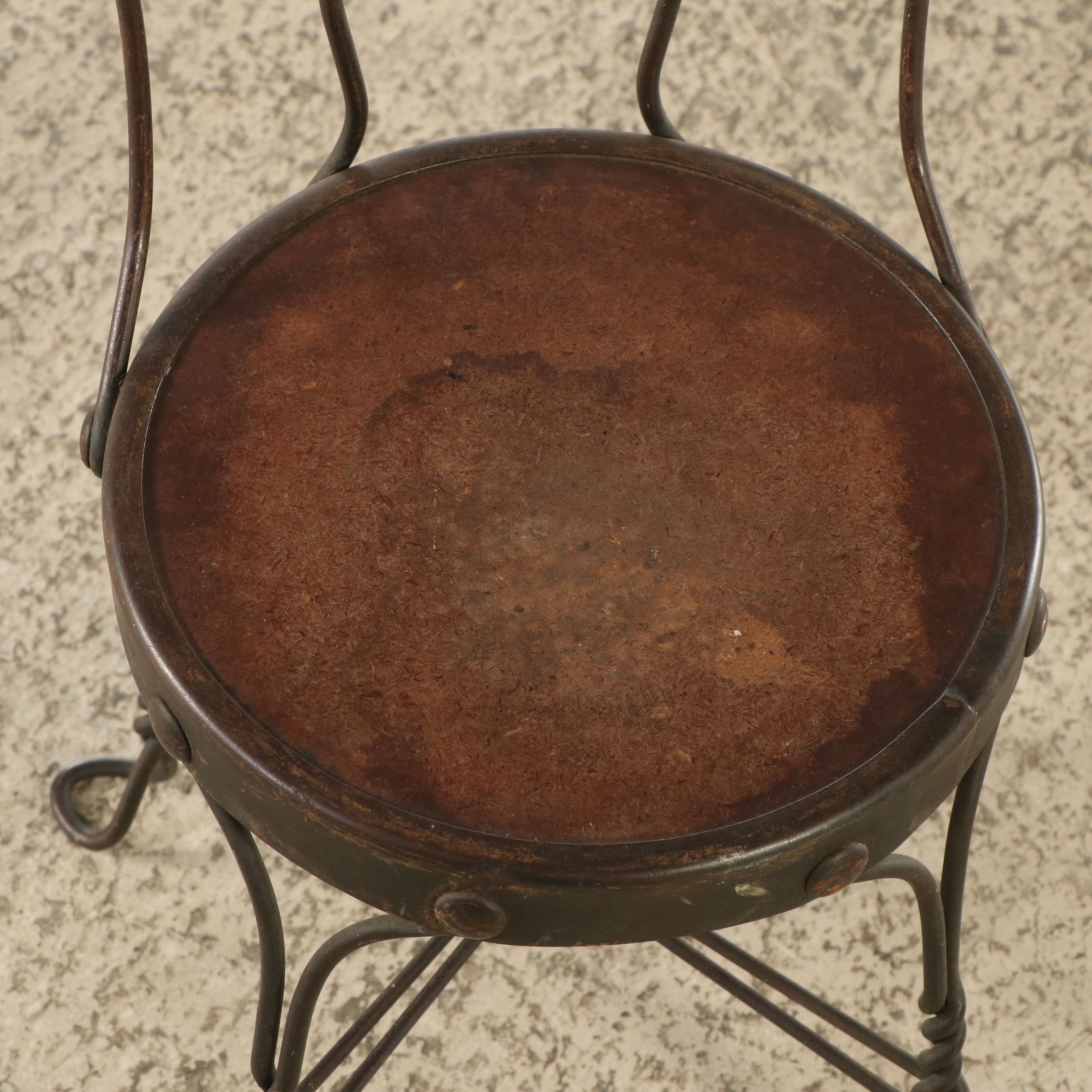 Child Size Victorian Style Wrought Iron and Wood Bistro Set