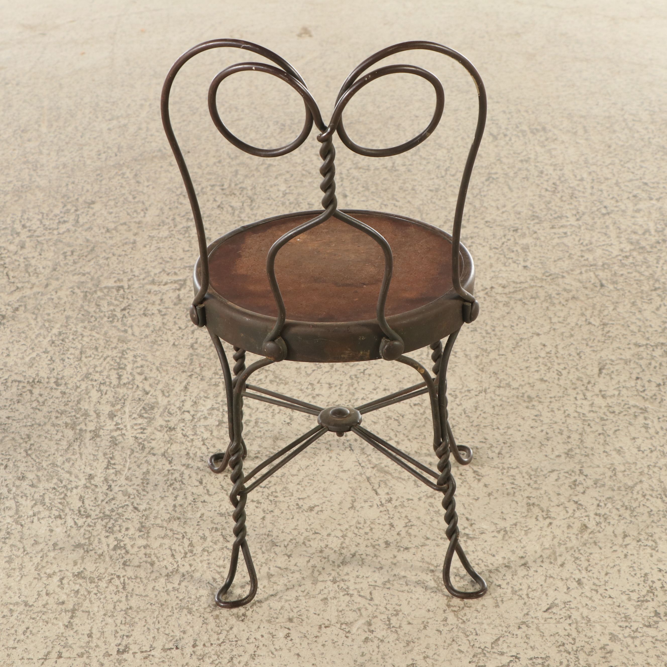 Child Size Victorian Style Wrought Iron and Wood Bistro Set