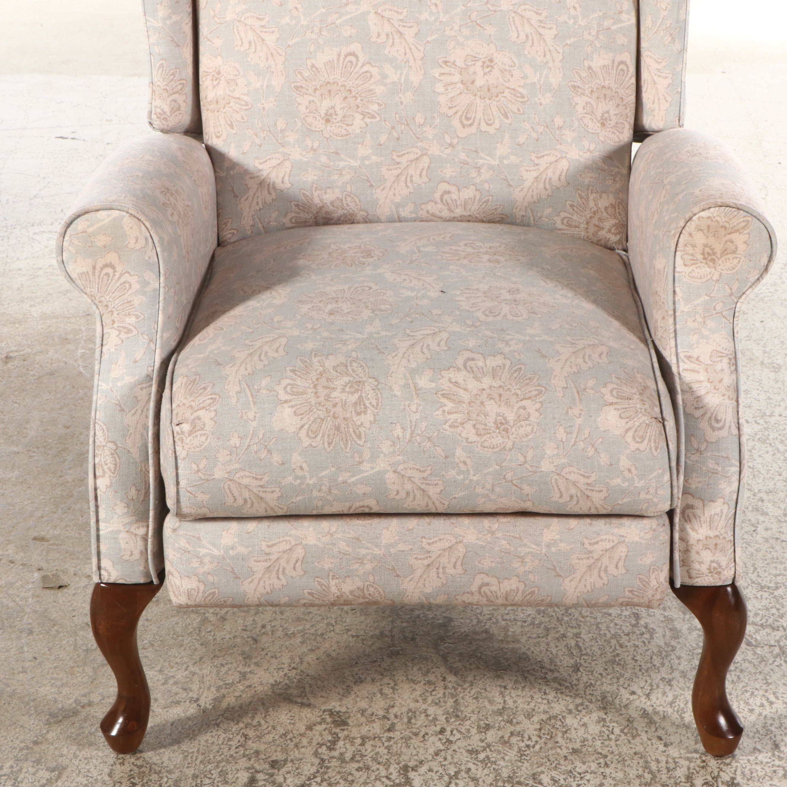 Pair of Queen Anne Style Wingback Recliners, Late 20th Century