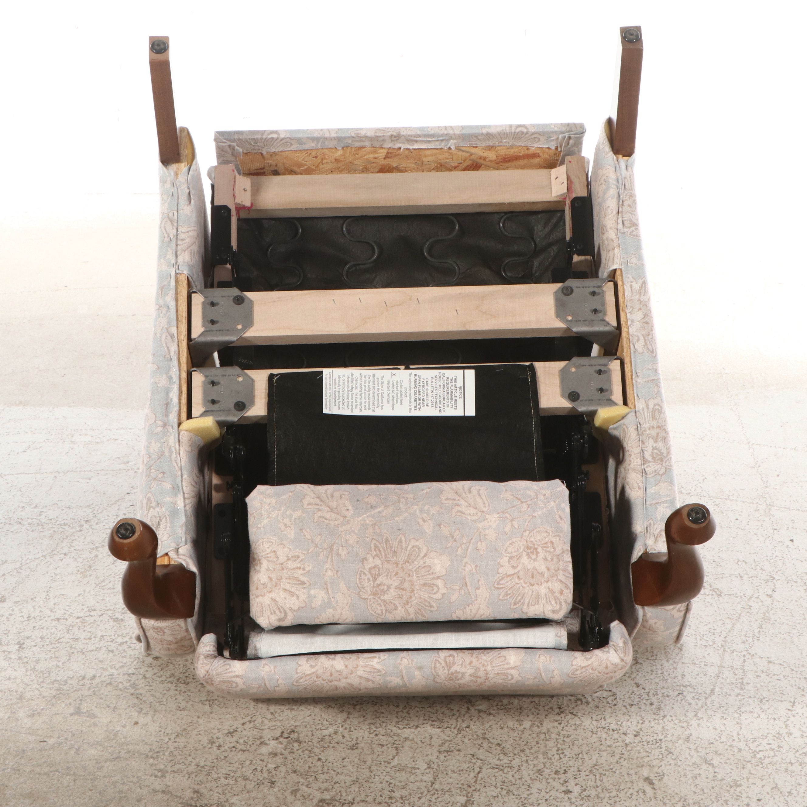 Pair of Queen Anne Style Wingback Recliners, Late 20th Century