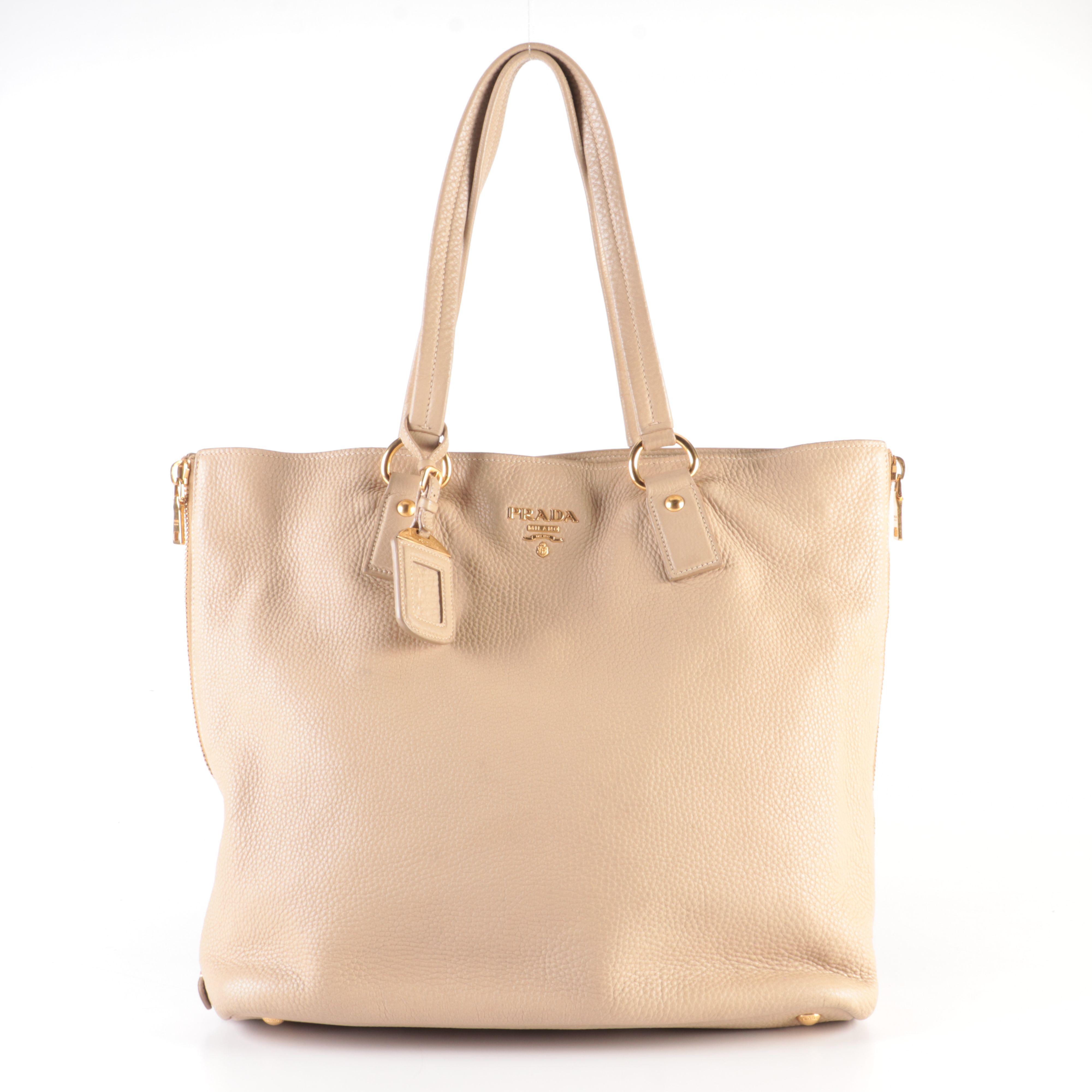 Prada Tote Bag in Beige Vitello Daino Leather