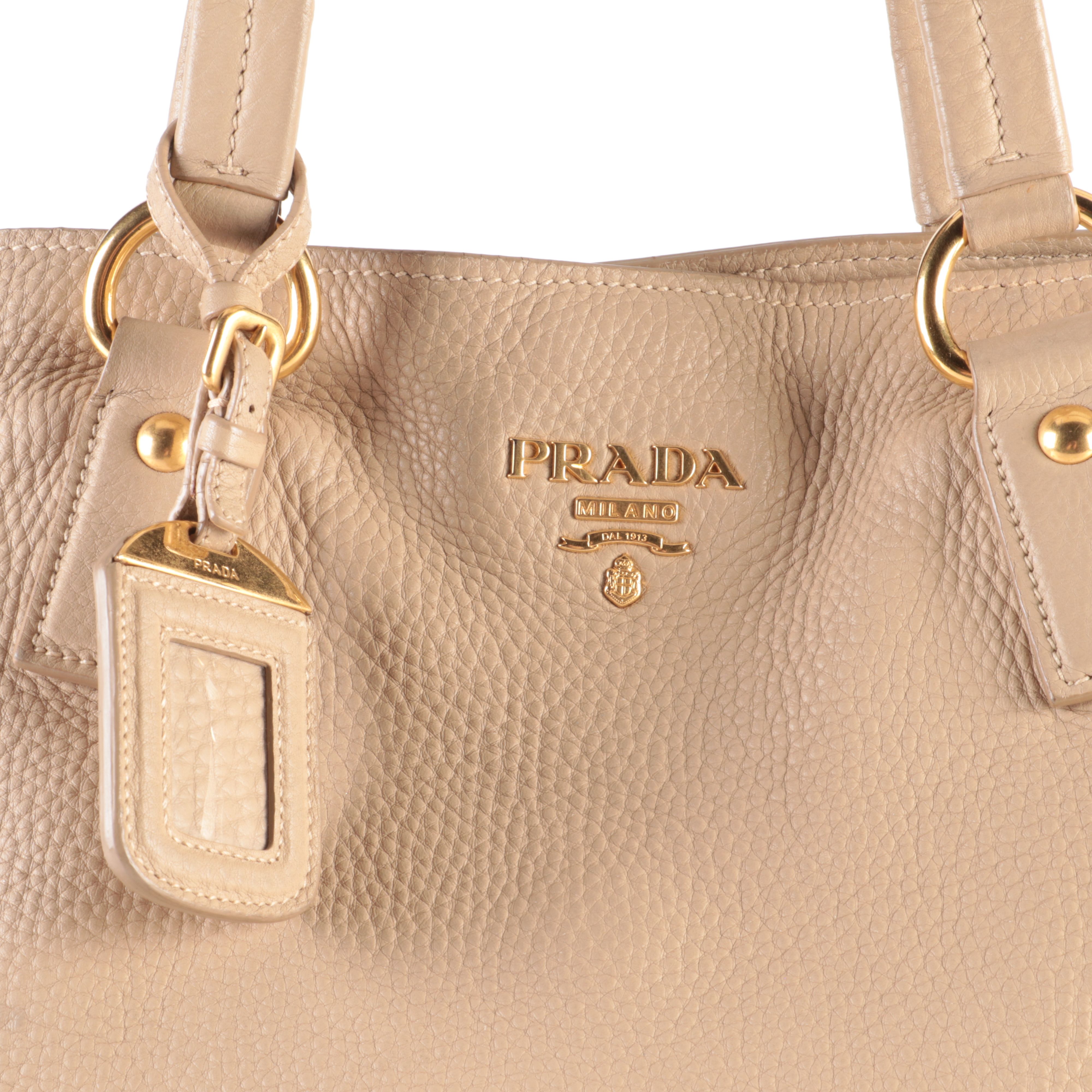 Prada Tote Bag in Beige Vitello Daino Leather