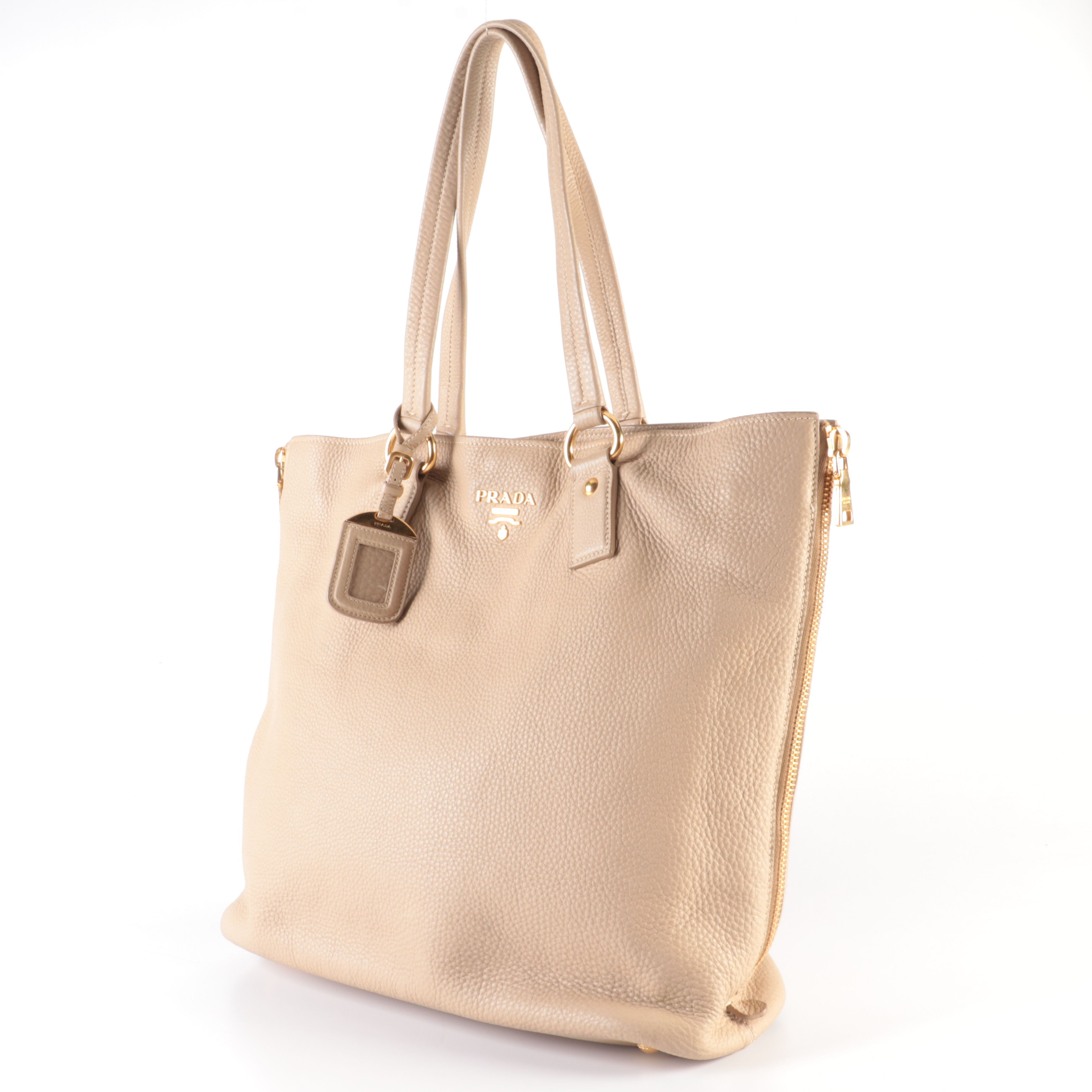 Prada Tote Bag in Beige Vitello Daino Leather