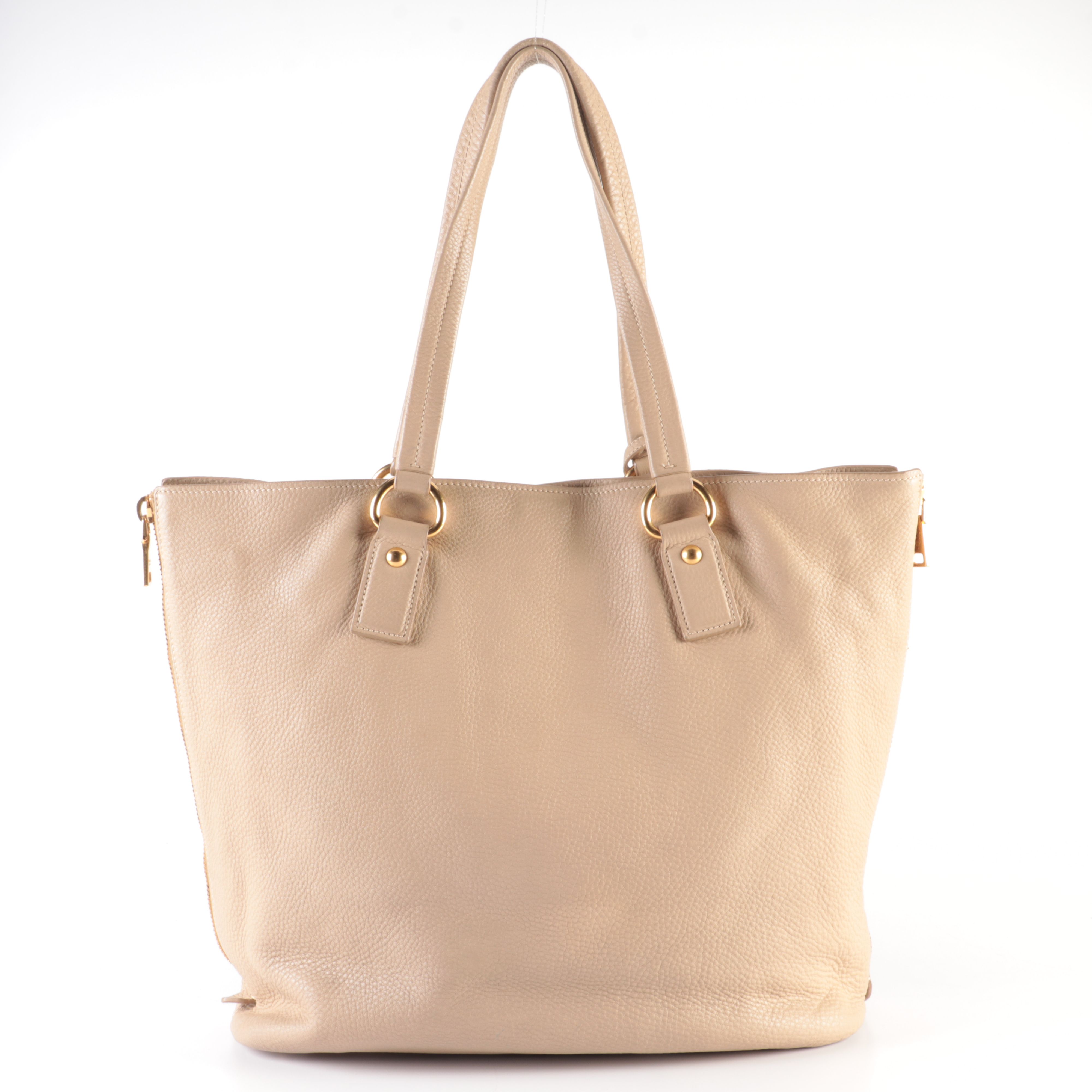 Prada Tote Bag in Beige Vitello Daino Leather
