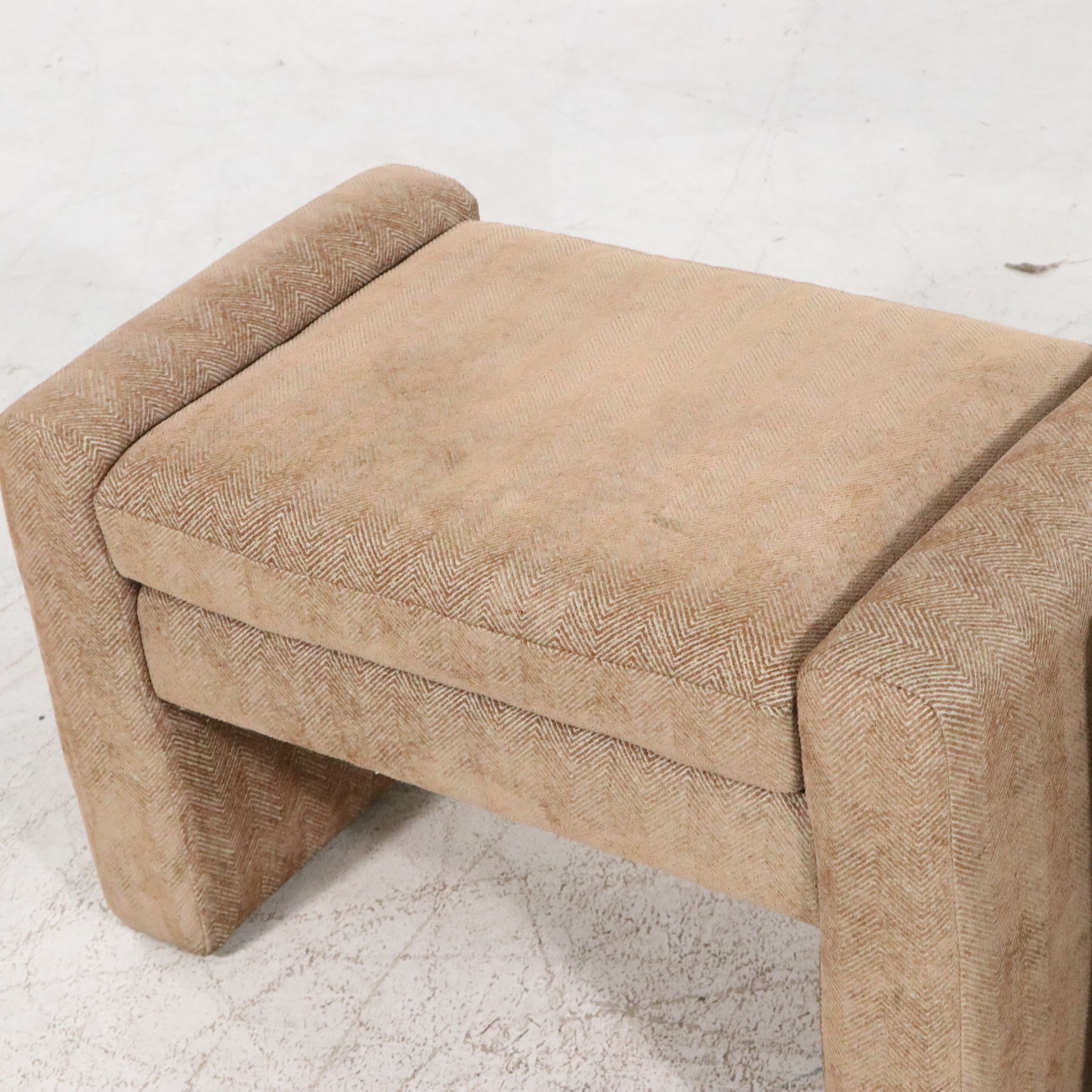 Pair of Fabric Upholstered Ottomans, Manner of Milo Baughman