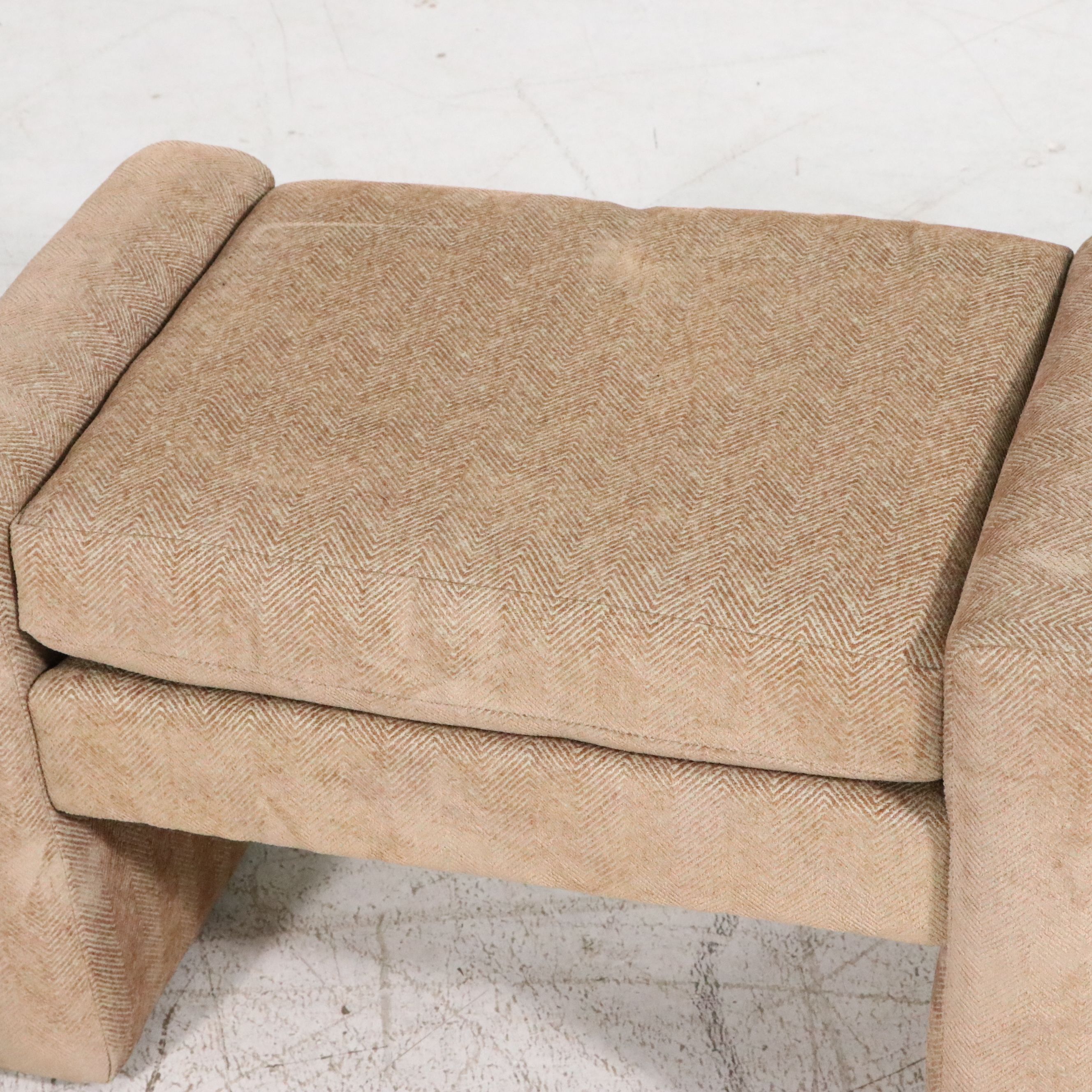 Pair of Fabric Upholstered Ottomans, Manner of Milo Baughman