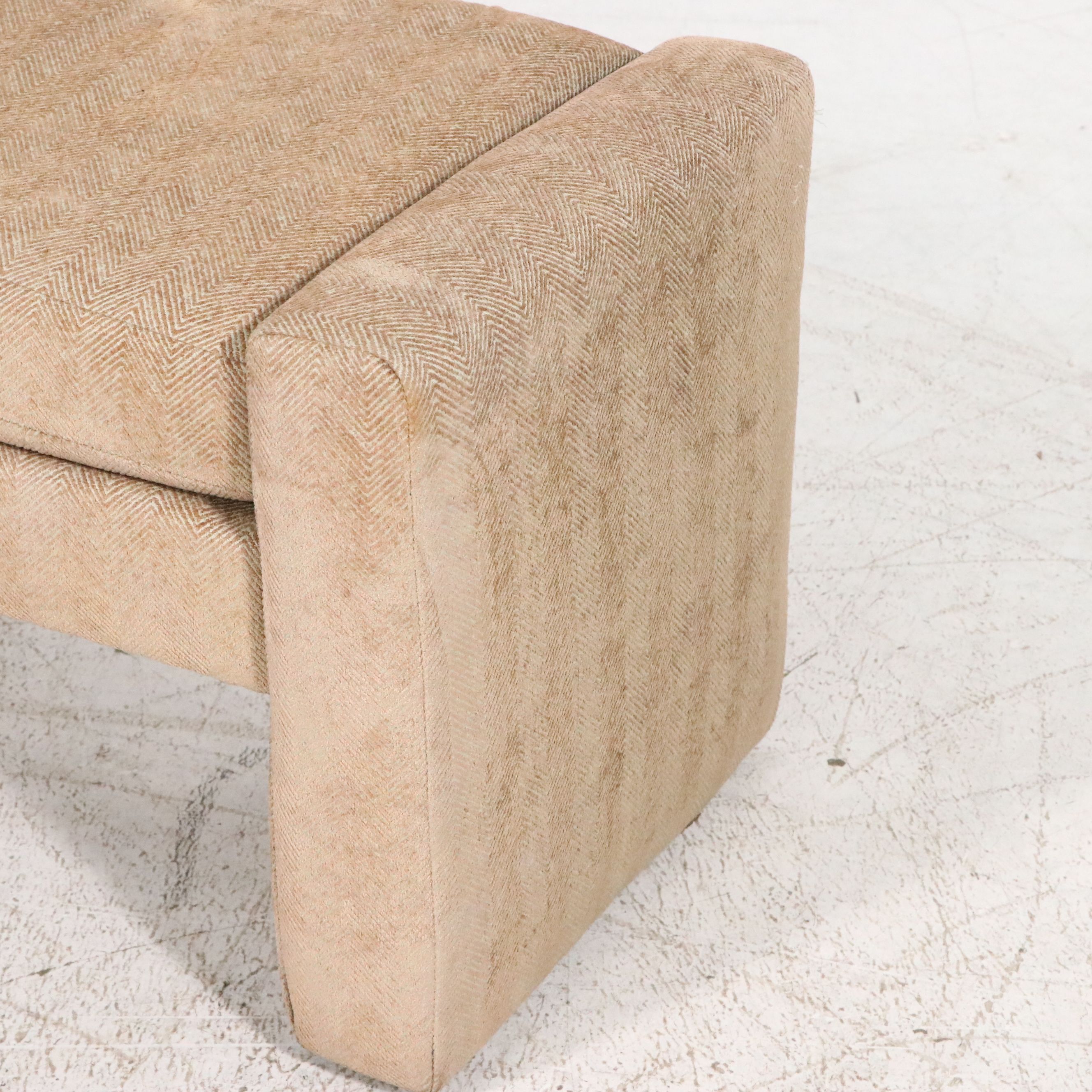 Pair of Fabric Upholstered Ottomans, Manner of Milo Baughman