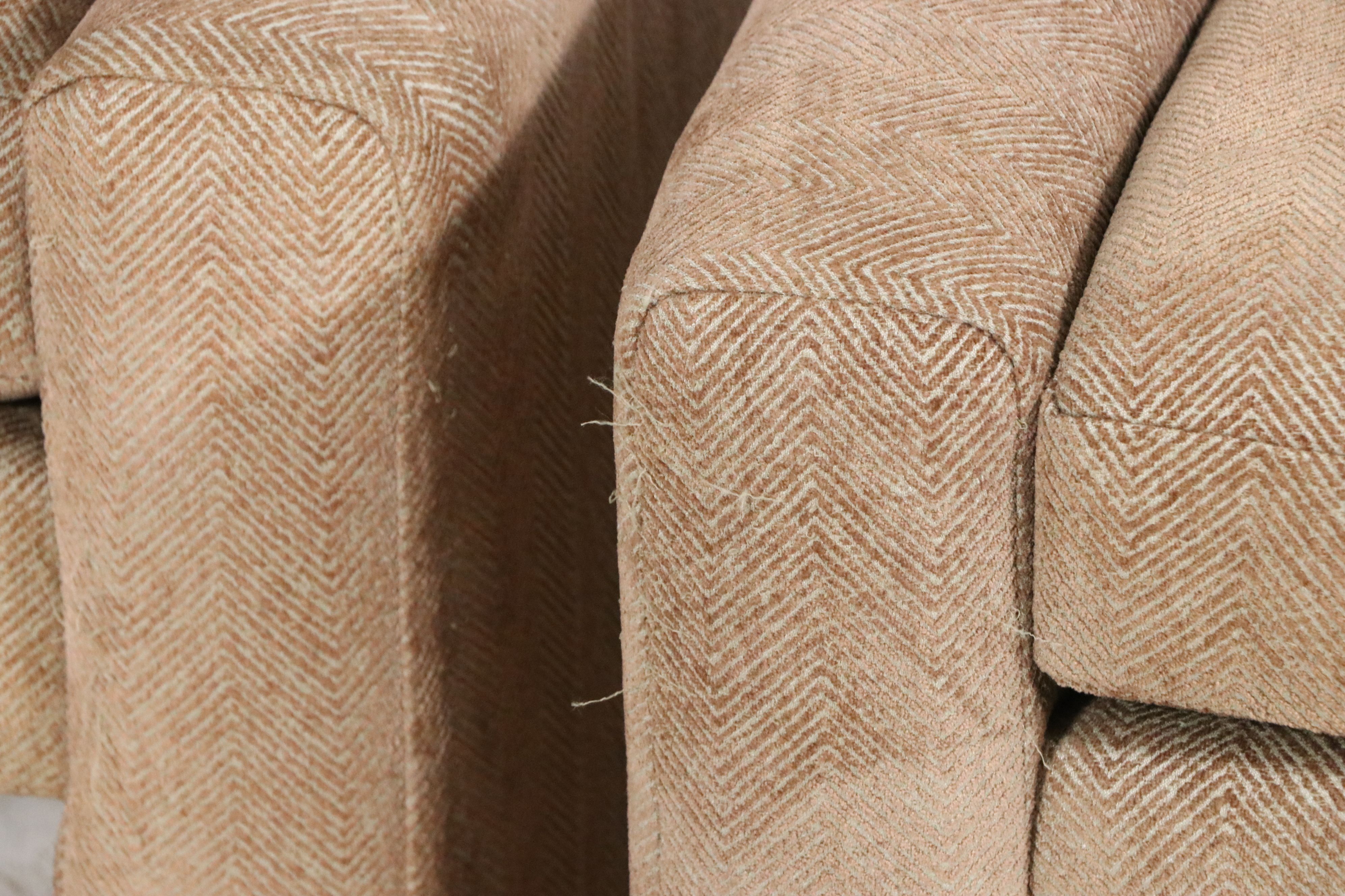 Pair of Fabric Upholstered Ottomans, Manner of Milo Baughman