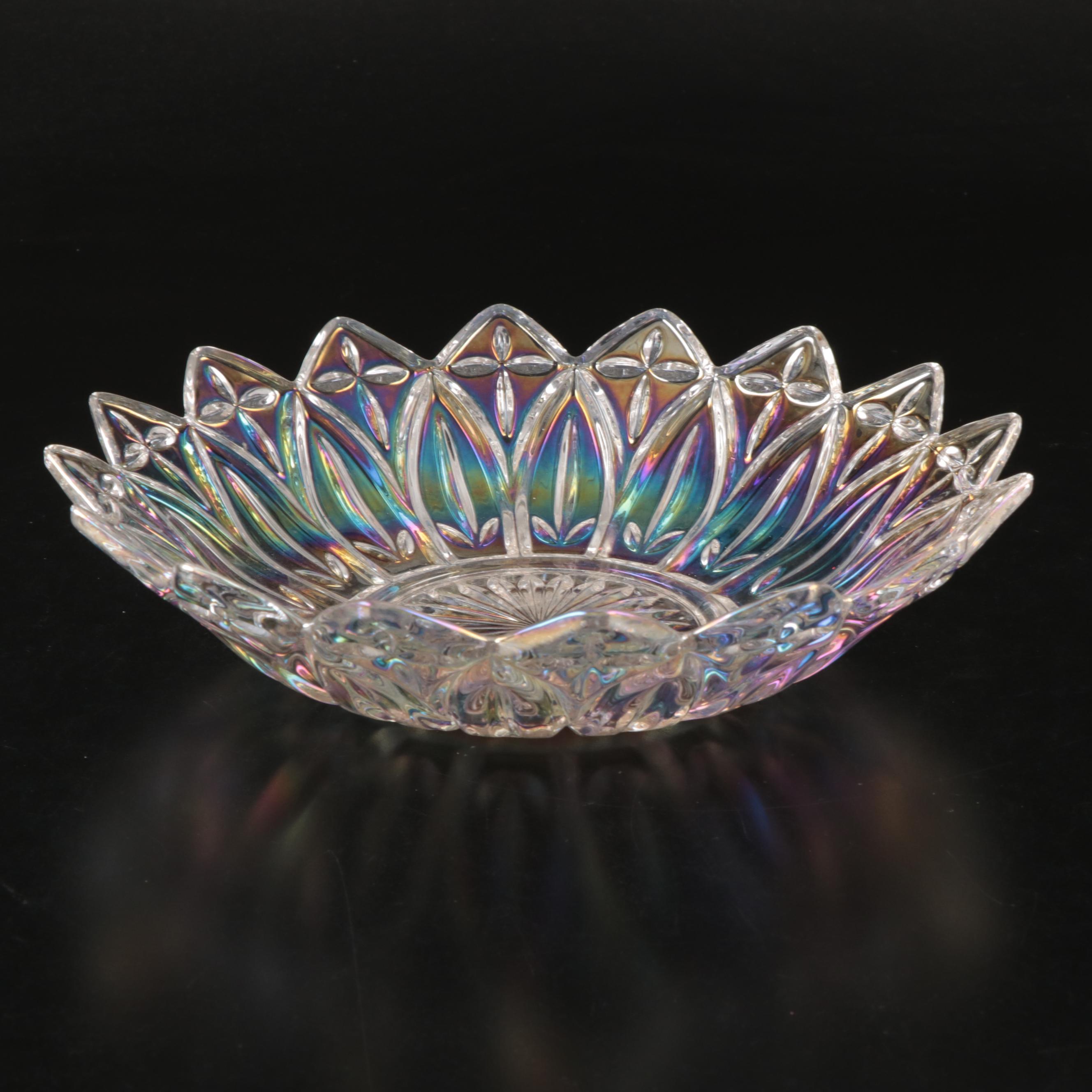 Anchor Hocking "Hobnail Pink" Plates with Iridescent Petal Serving Bowl and More