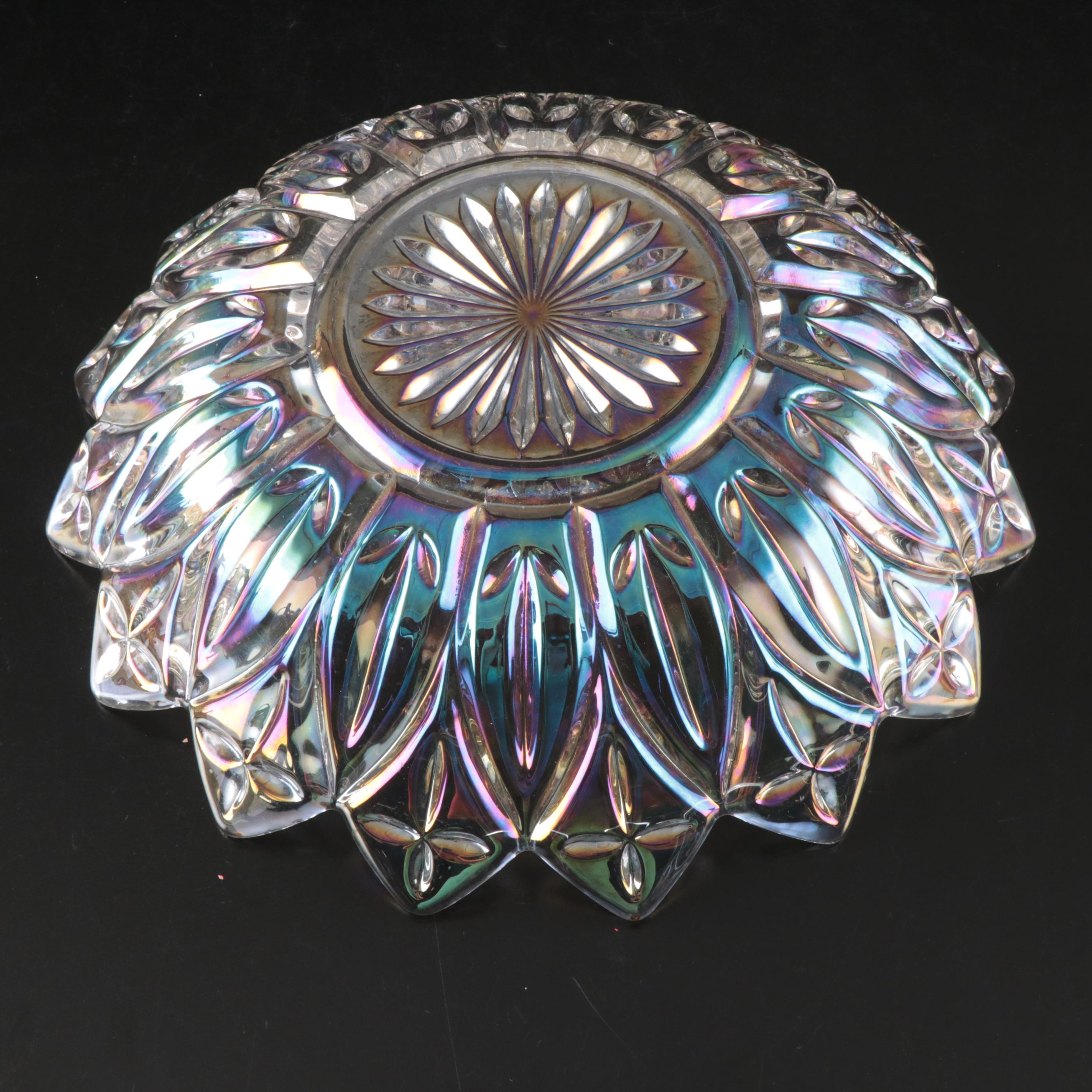 Anchor Hocking "Hobnail Pink" Plates with Iridescent Petal Serving Bowl and More