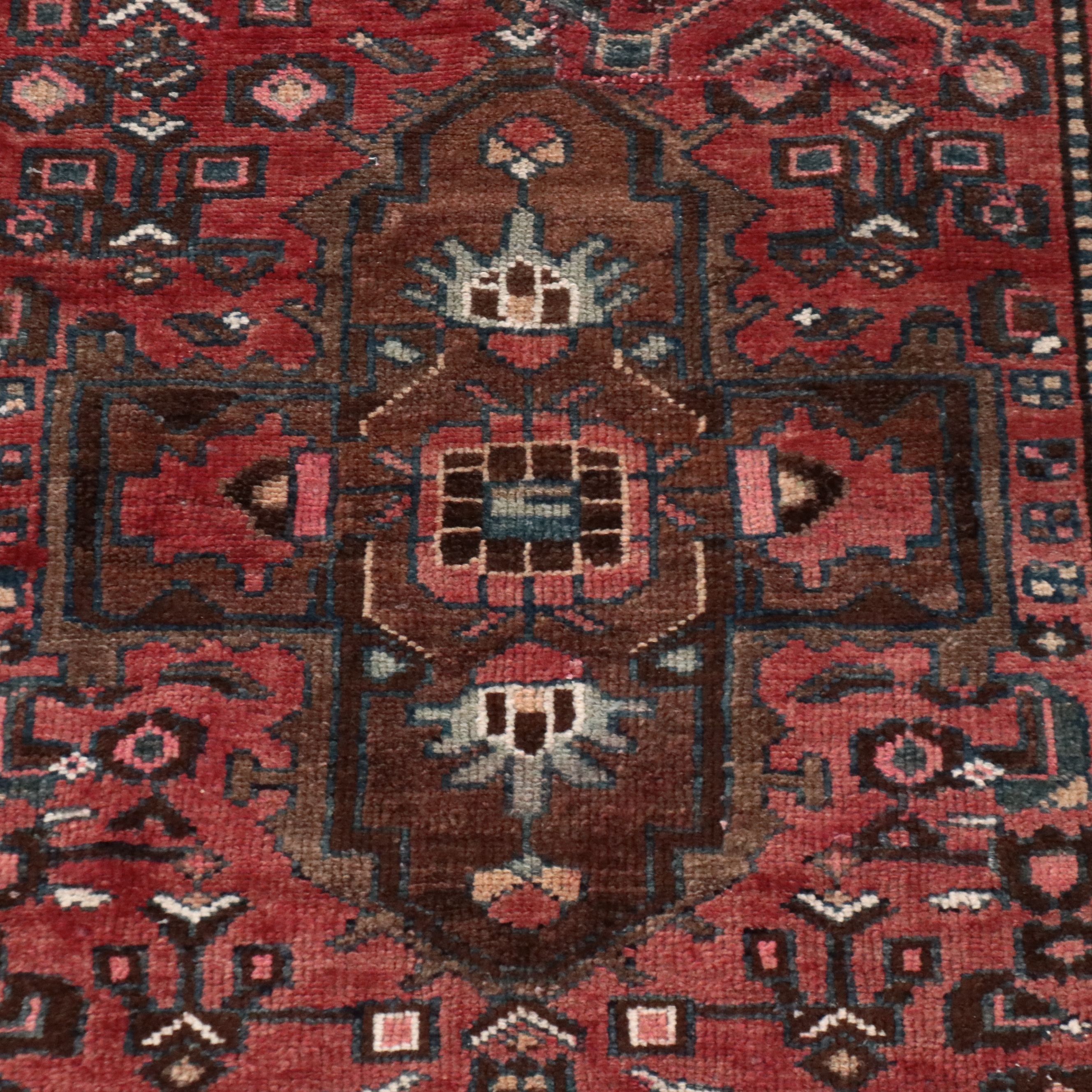 4'2 x 8'1 Hand-Knotted Persian Hamadan Area Rug