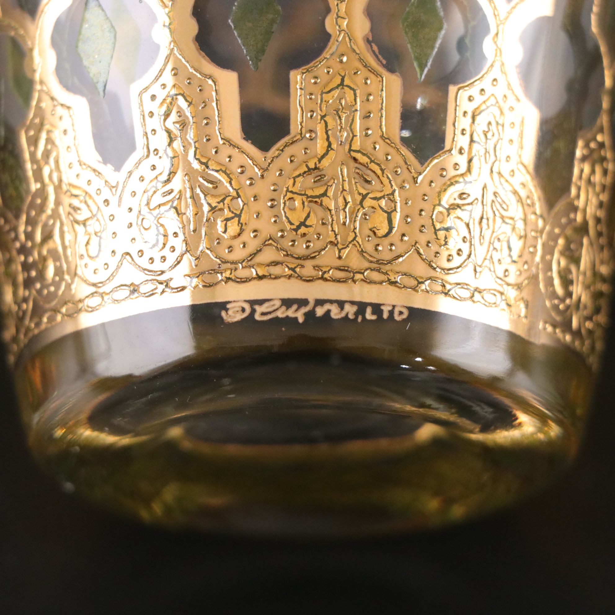 Culver "Valencia" Pitcher and Set of Flared Double Old Fashioned Glasses, 1960s