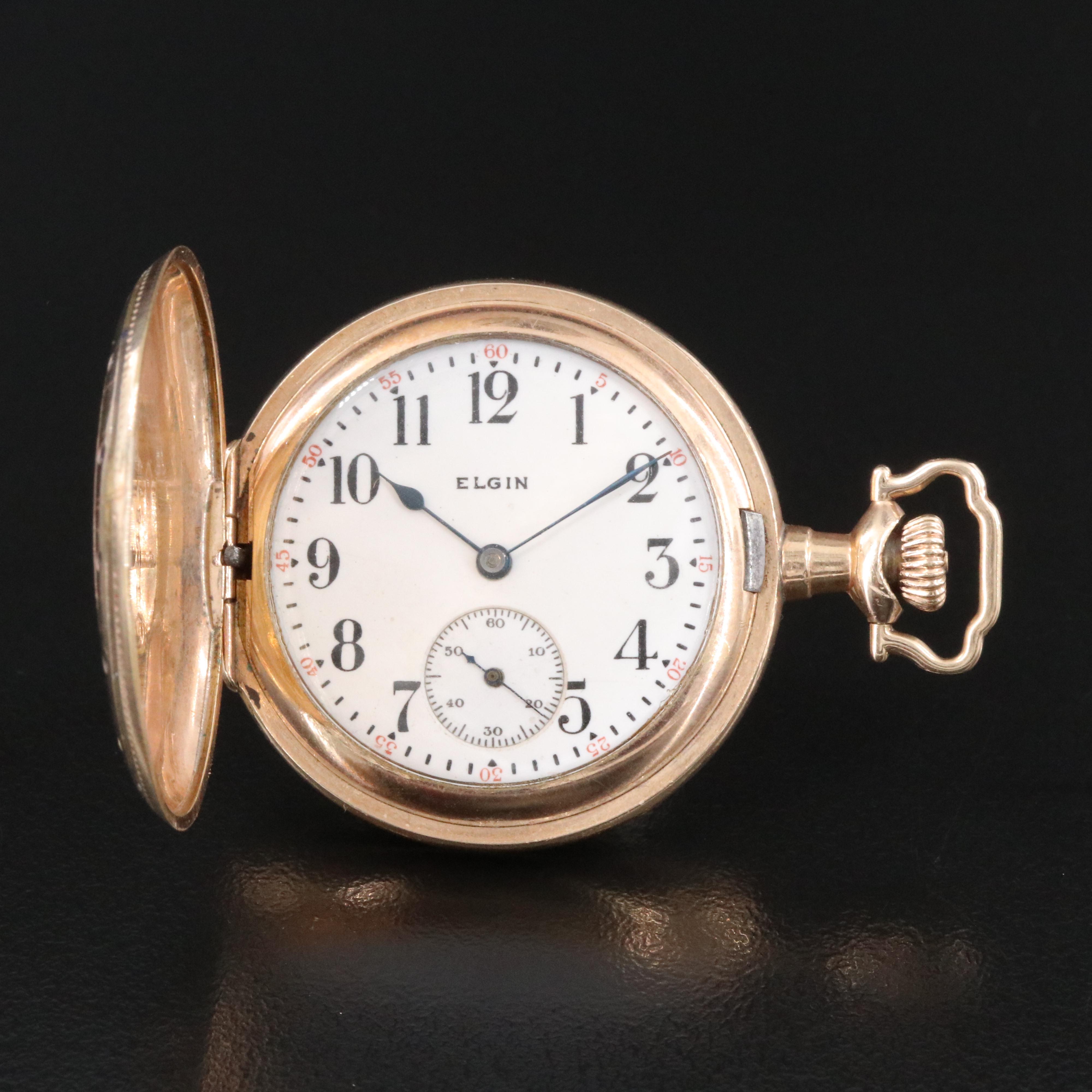 Elgin Gold-Filled Ornate Pocket Watch # 7329877